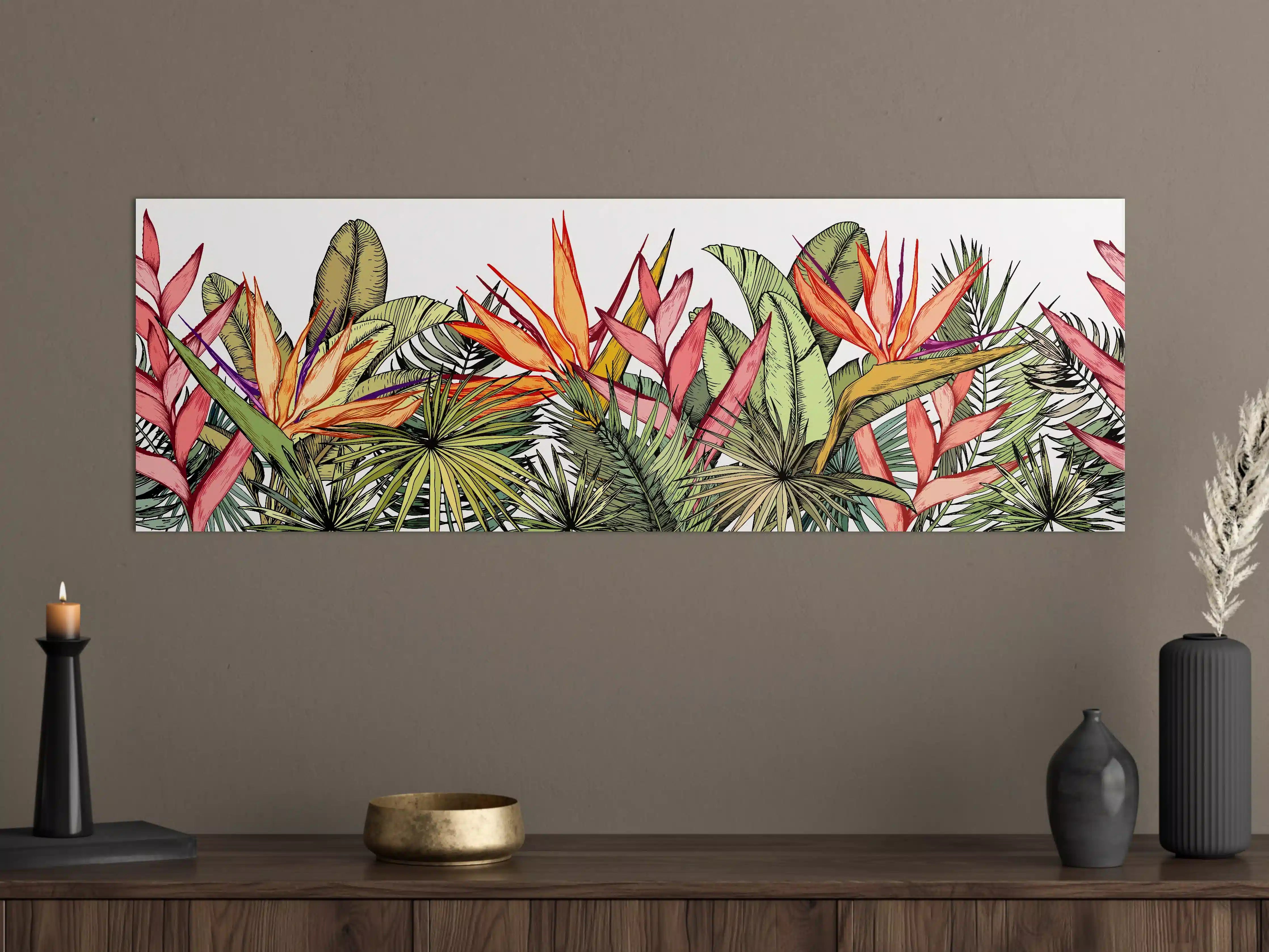 Große Wandbilder - Farbenfroher Pflanzen-Print