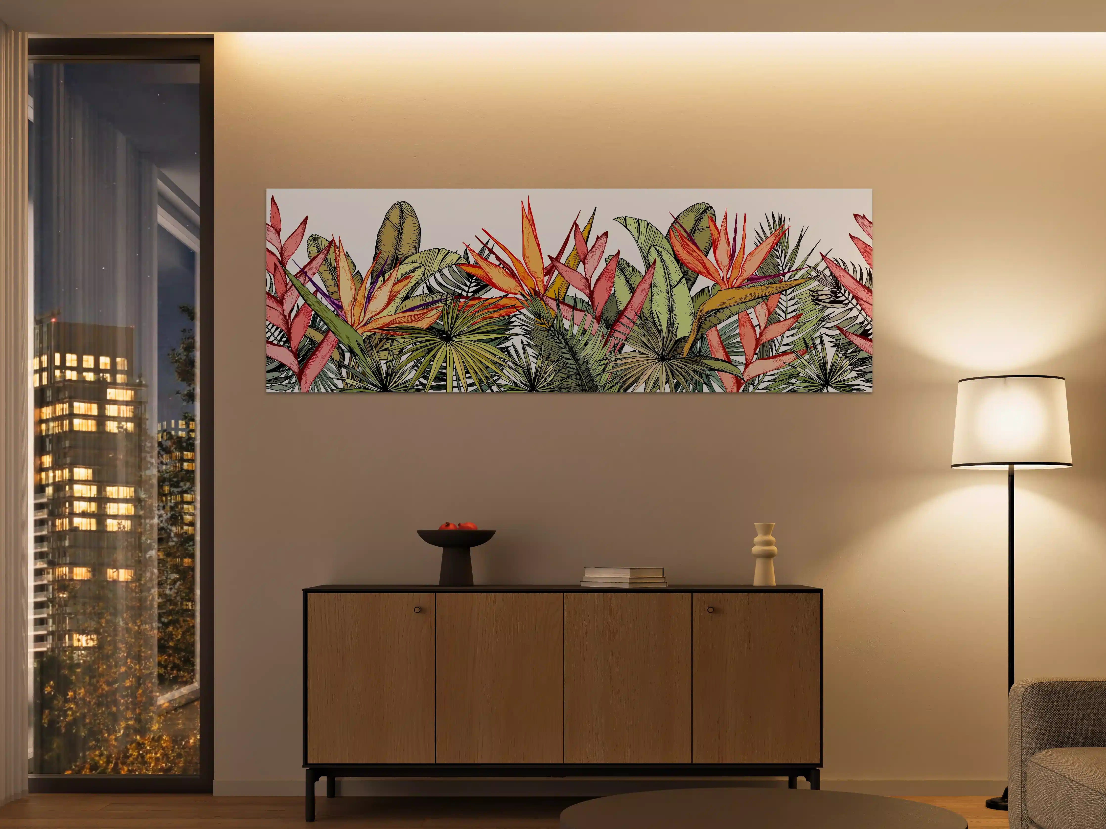 Große Wandbilder - Farbenfroher Pflanzen-Print