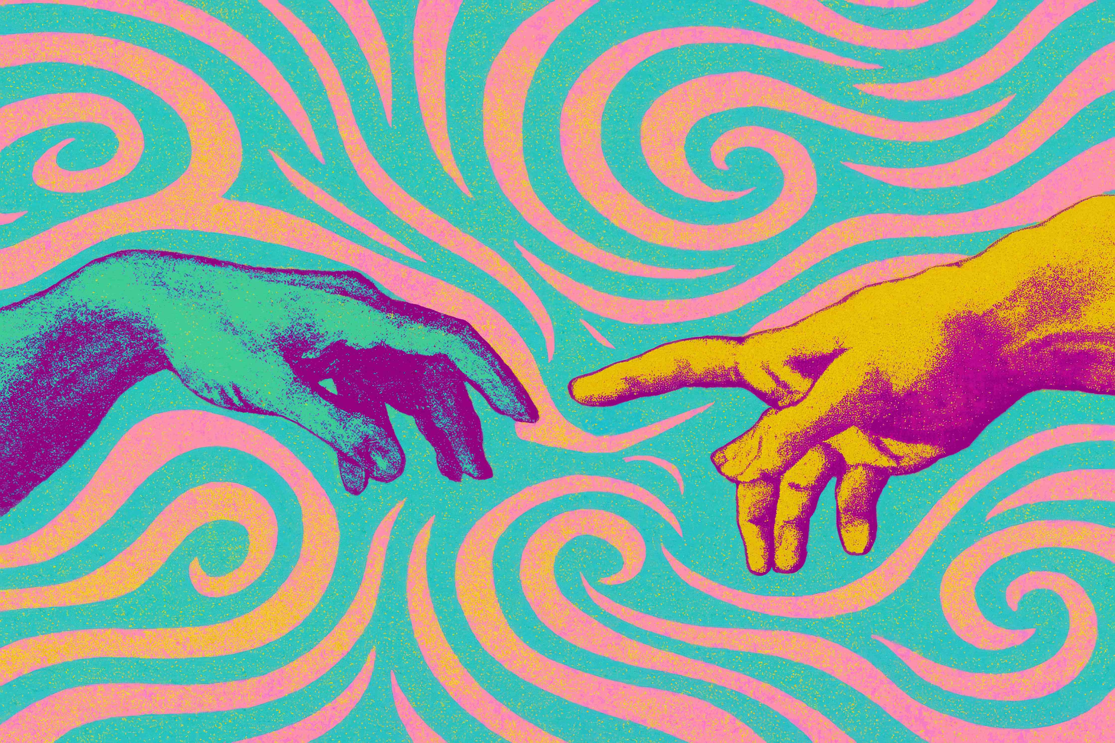 Große Wandbilder-Farbenfrohes Kunstwerk mit spiralförmigen Mustern