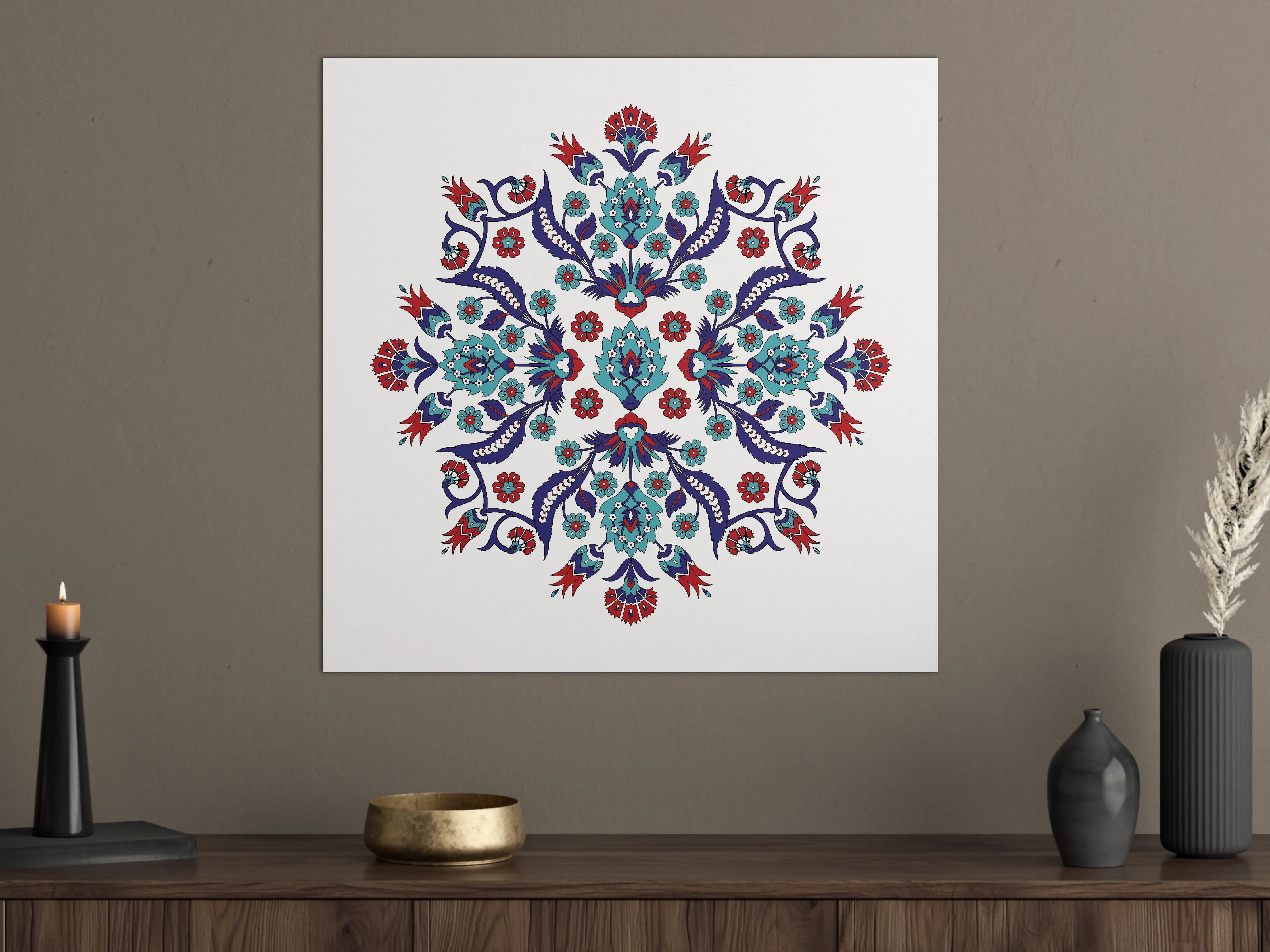 Große Wandbilder - Farbenprächtiges Blumen Mandala