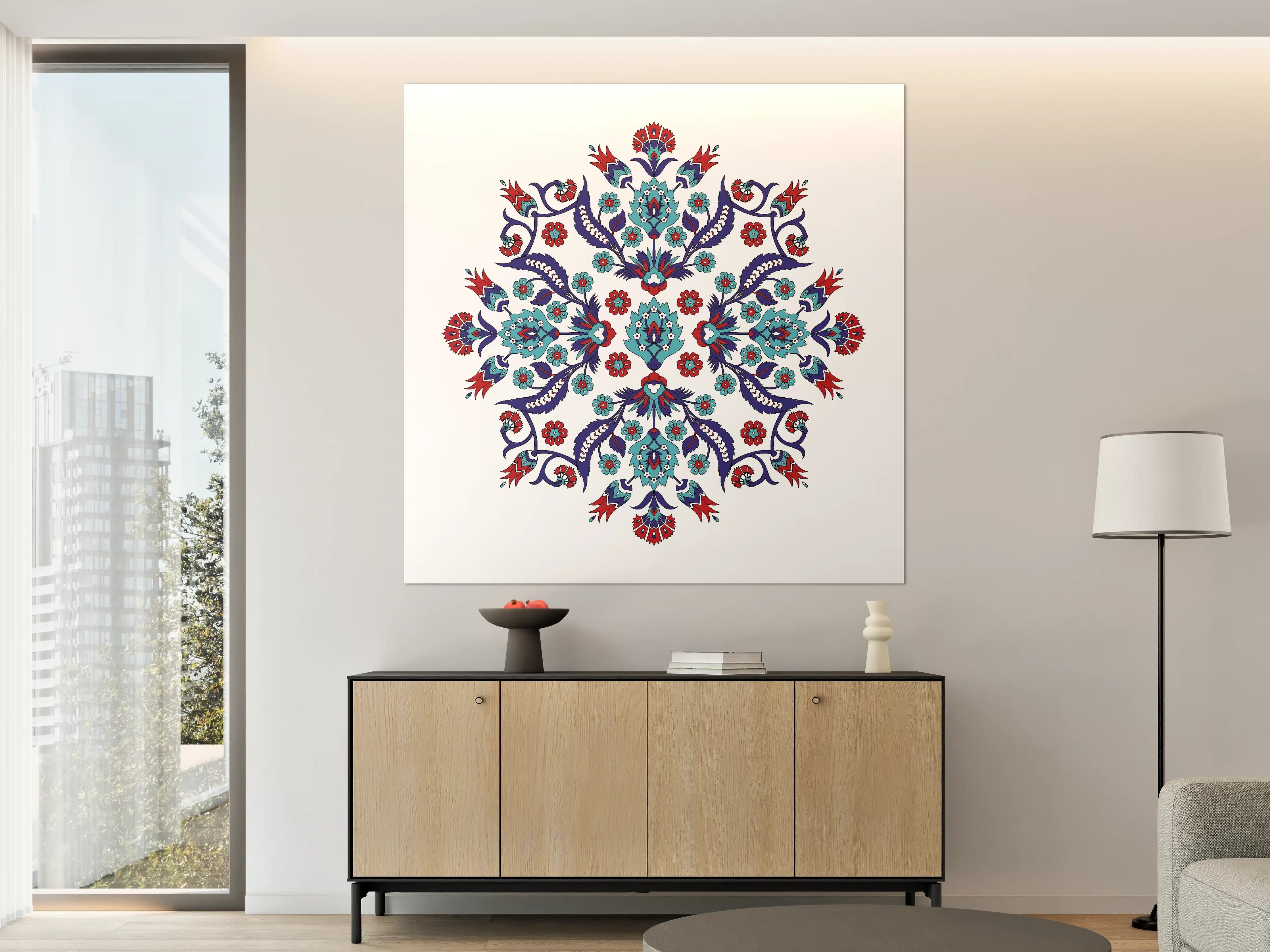 Große Wandbilder - Farbenprächtiges Blumen Mandala