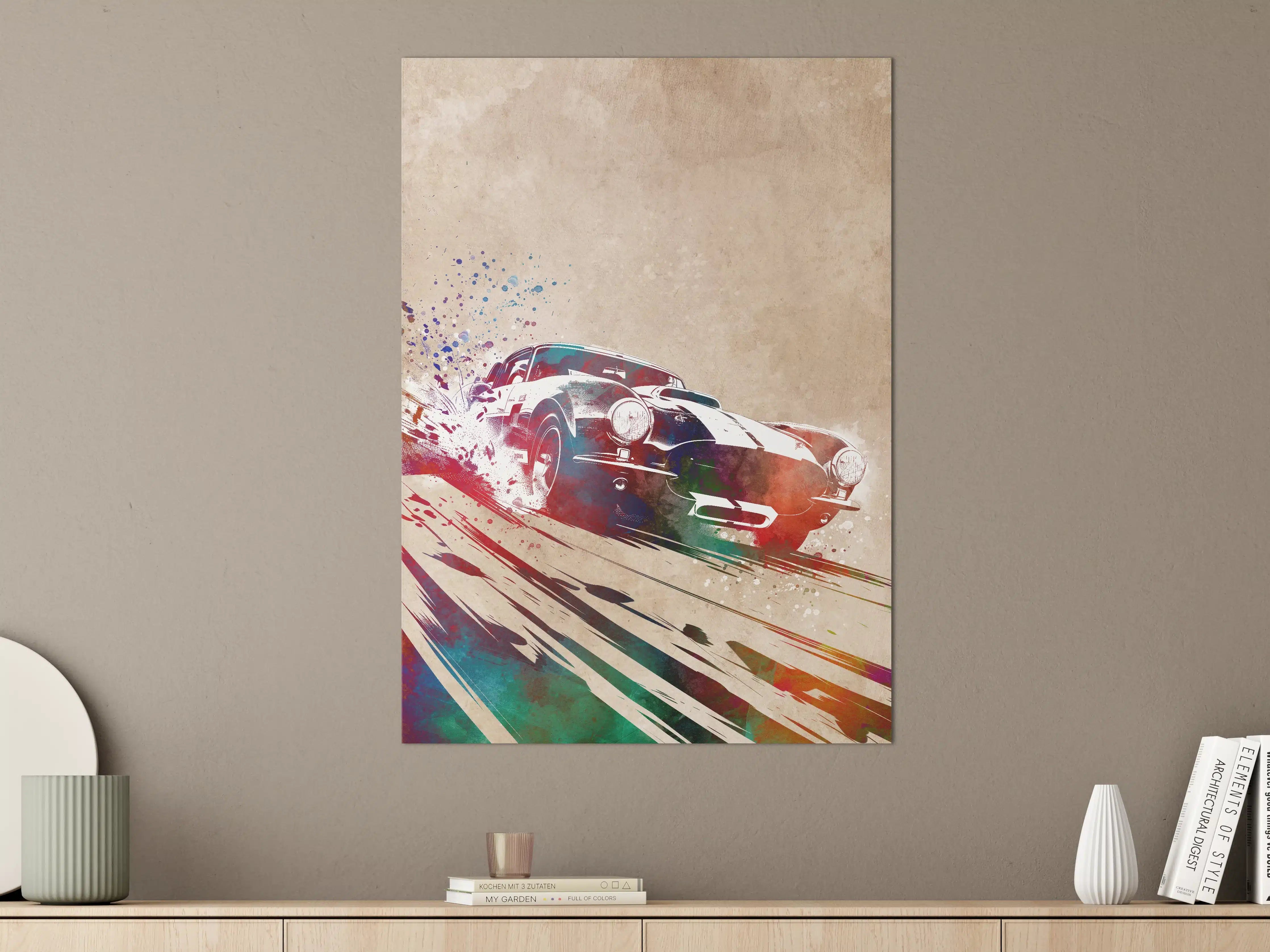 Große Wandbilder - Farbexplosive Oldtimer-Sportwagen