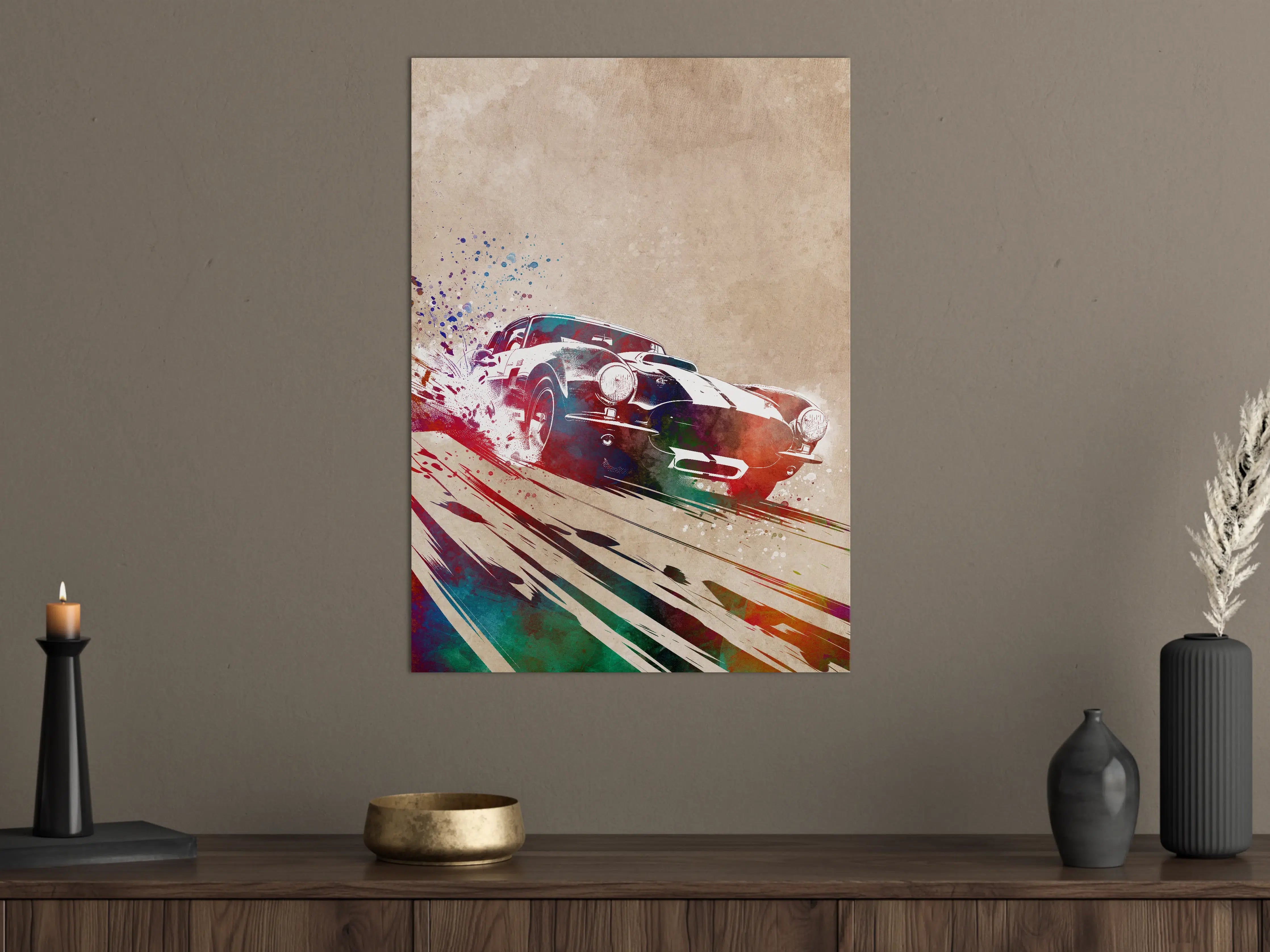 Große Wandbilder - Farbexplosive Oldtimer-Sportwagen