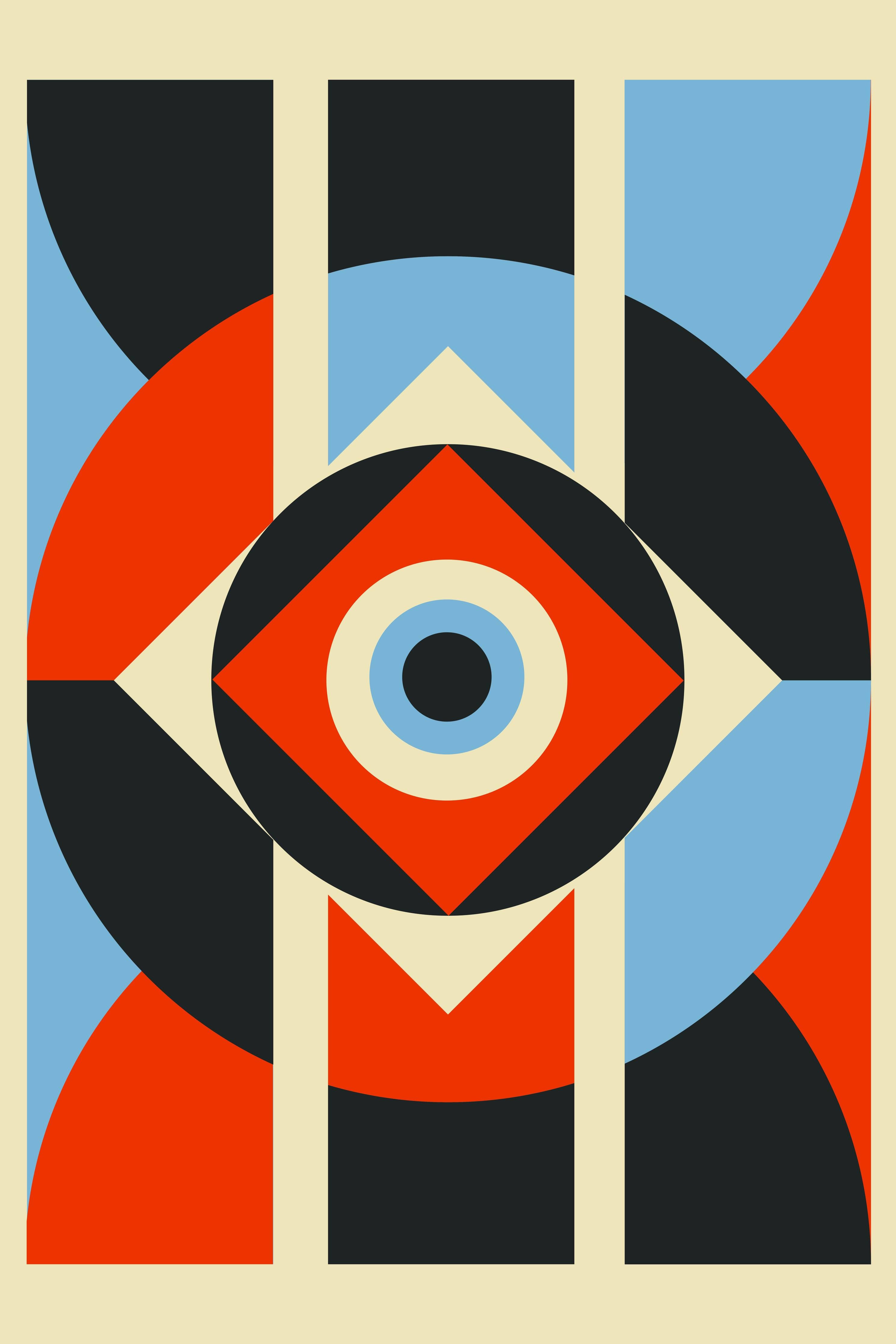 Große Wandbilder-Farbige Geometrie in moderner Gestaltung
