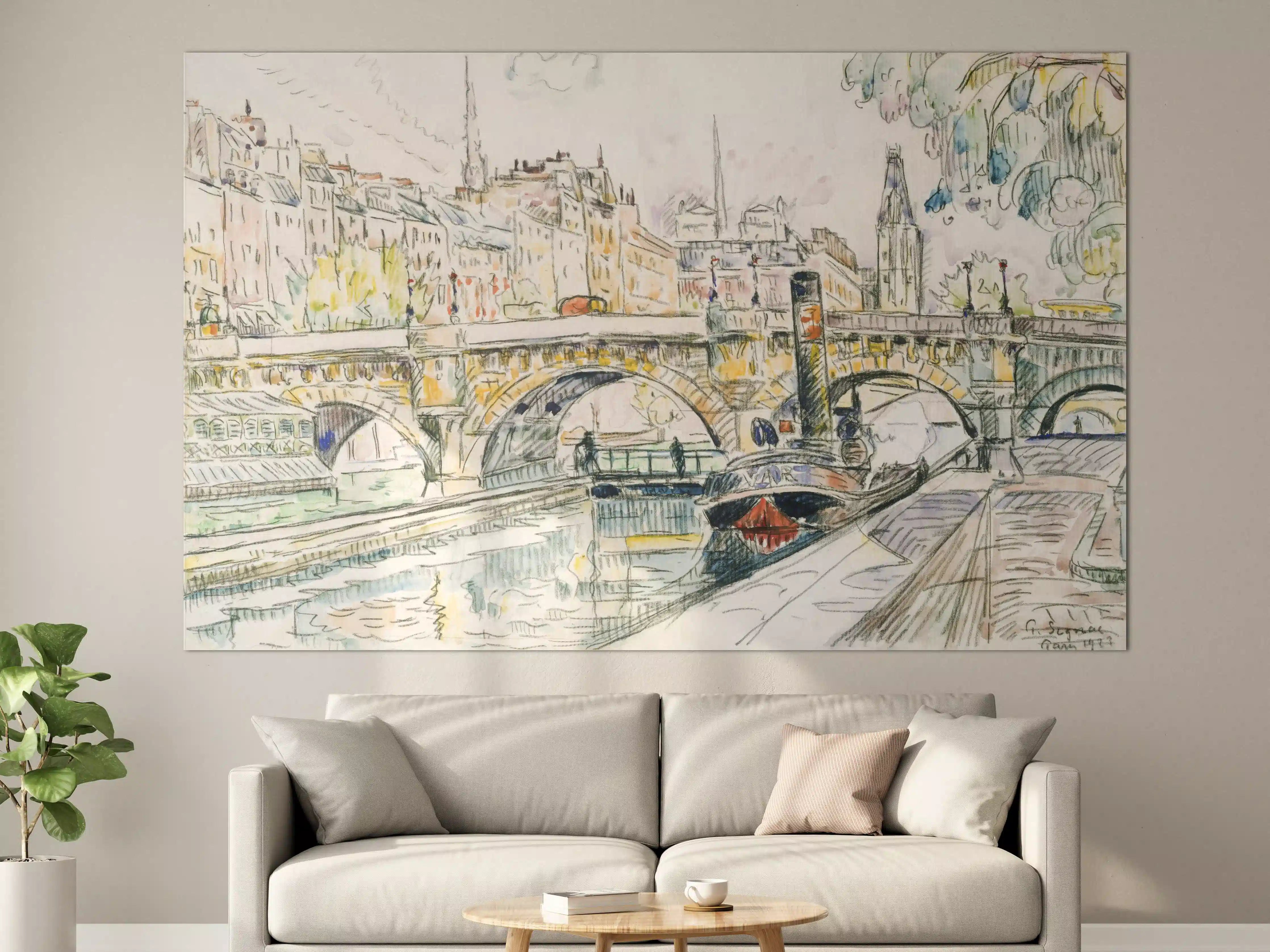 Große Wandbilder - Farbige Wasserstadt, Paris bei Regen