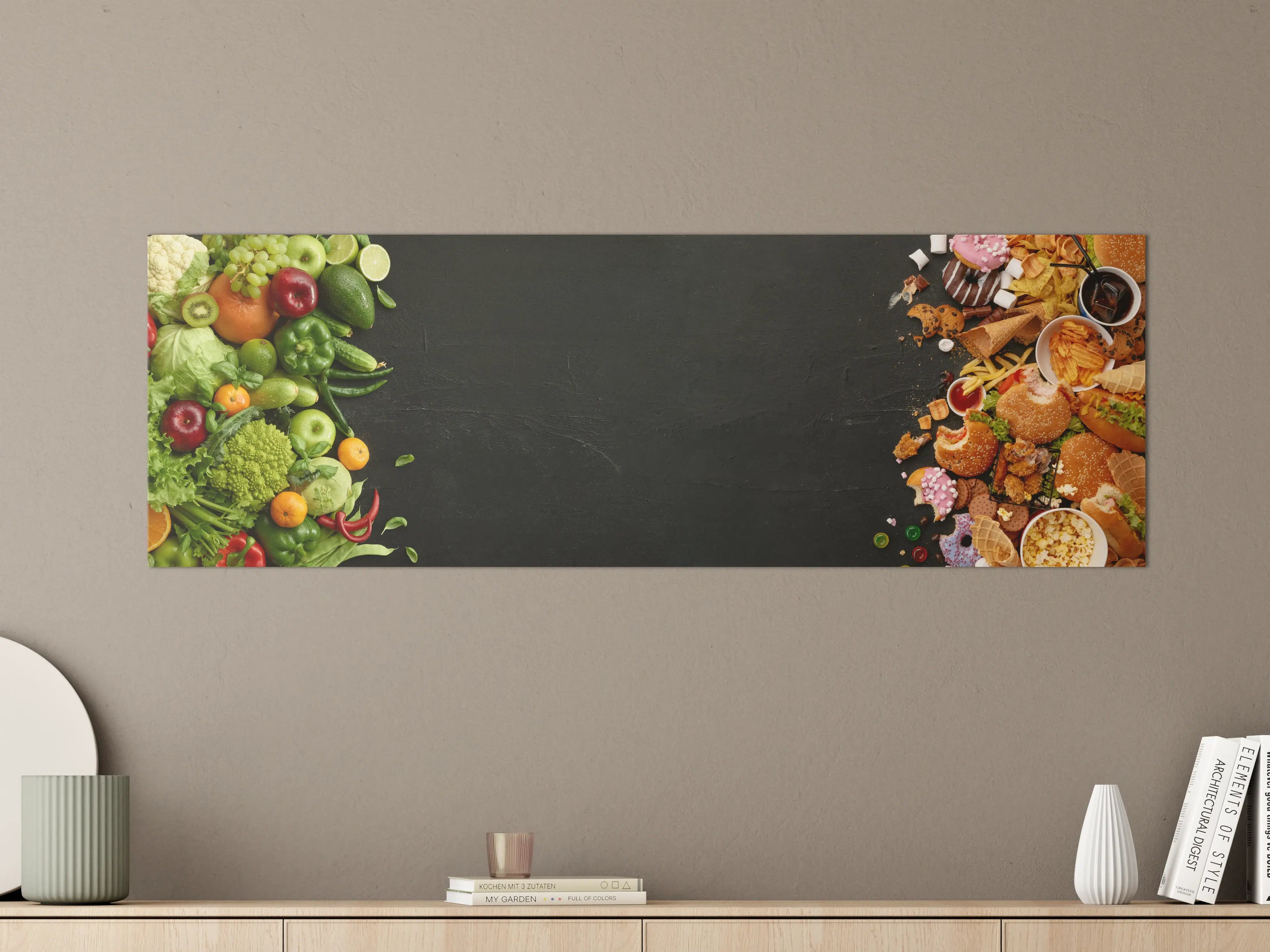 Große Wandbilder - Fast Food und gesunde Ernährung