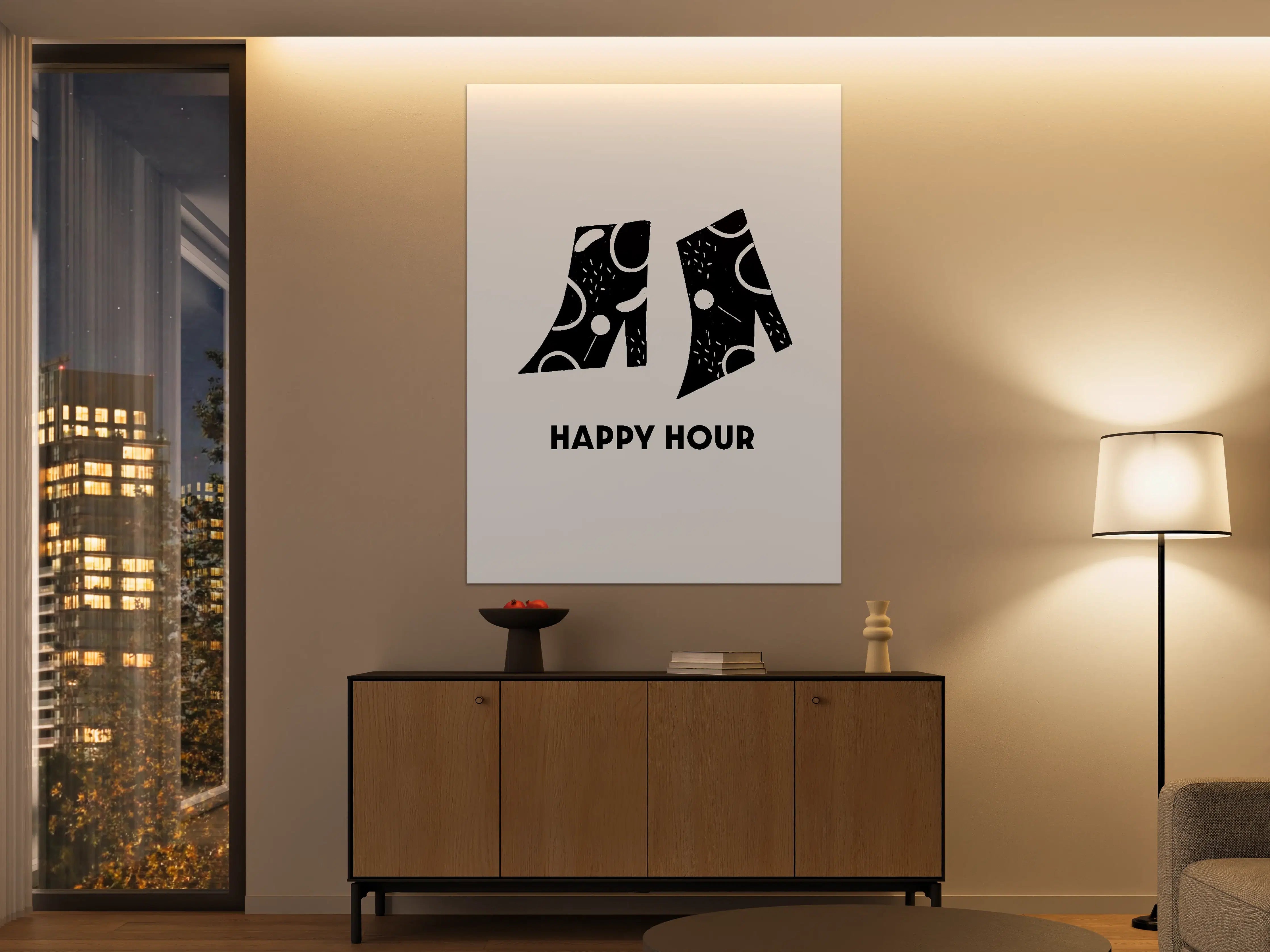 Große Wandbilder - Feierliche Happy Hour Gestaltung