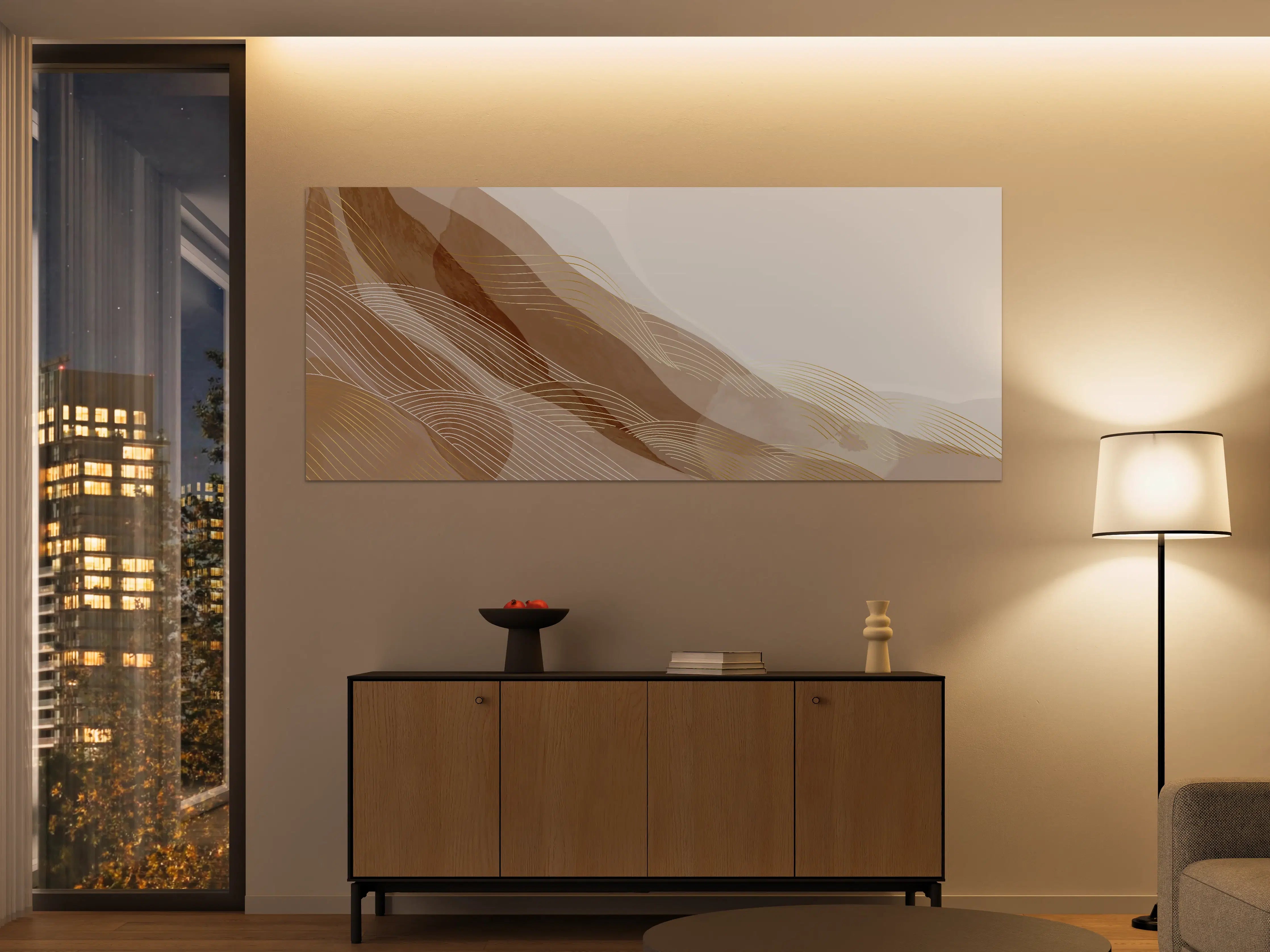Große Wandbilder - Feine Grau- und Beigetöne in abstrakter Kunst