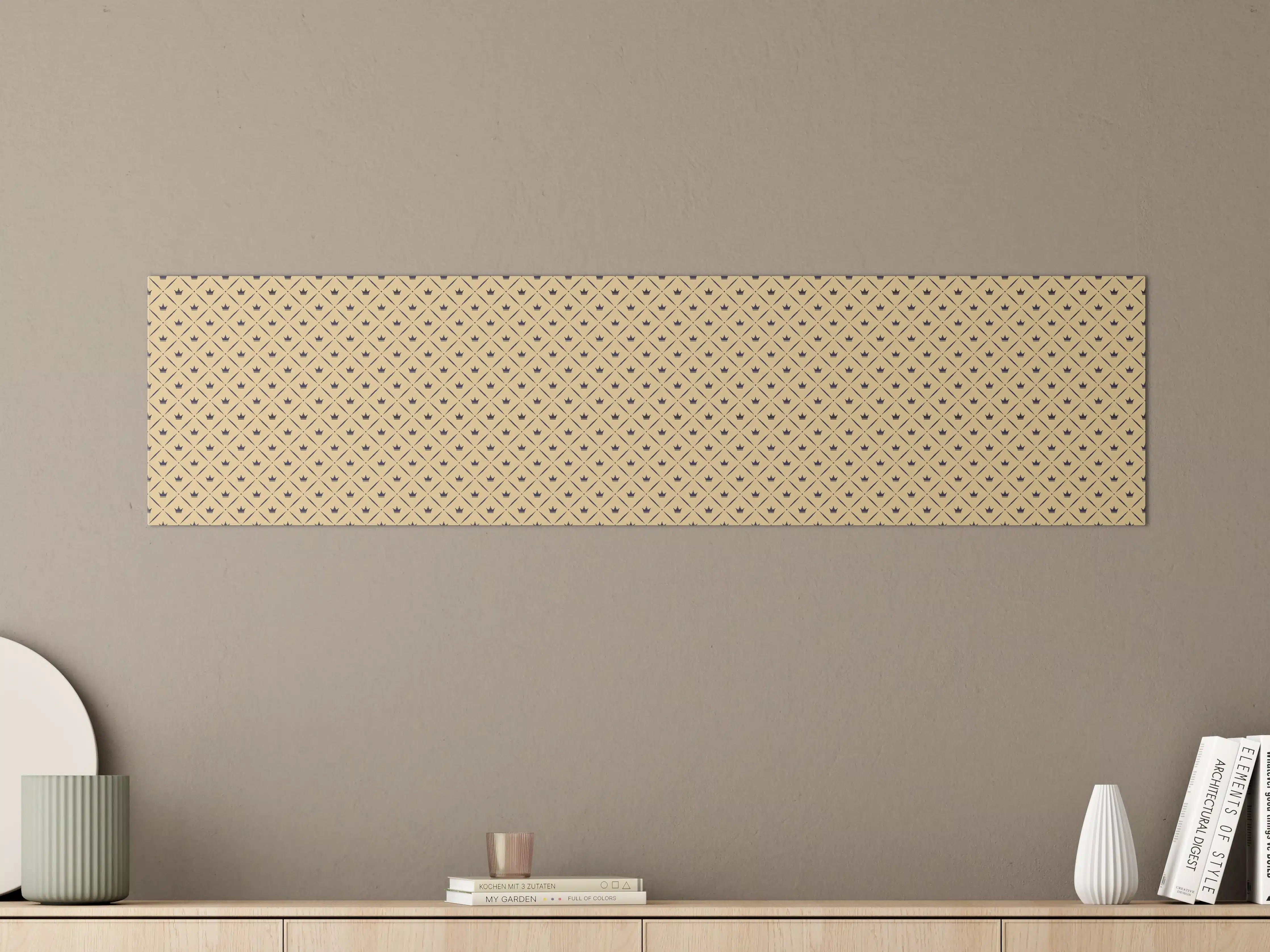 Große Wandbilder - Feines geometrisches Muster in Gold und Grautönen