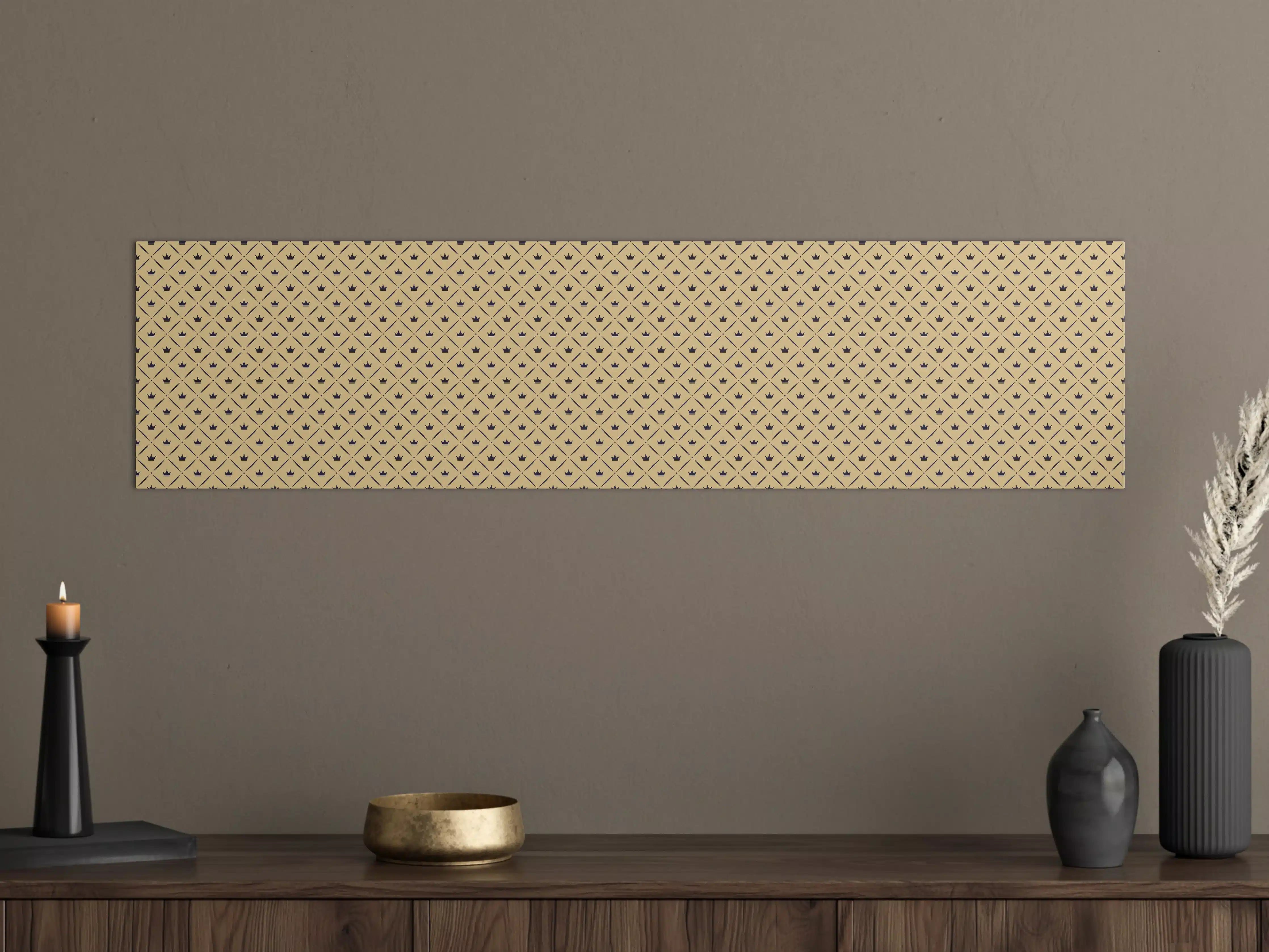 Große Wandbilder - Feines geometrisches Muster in Gold und Grautönen