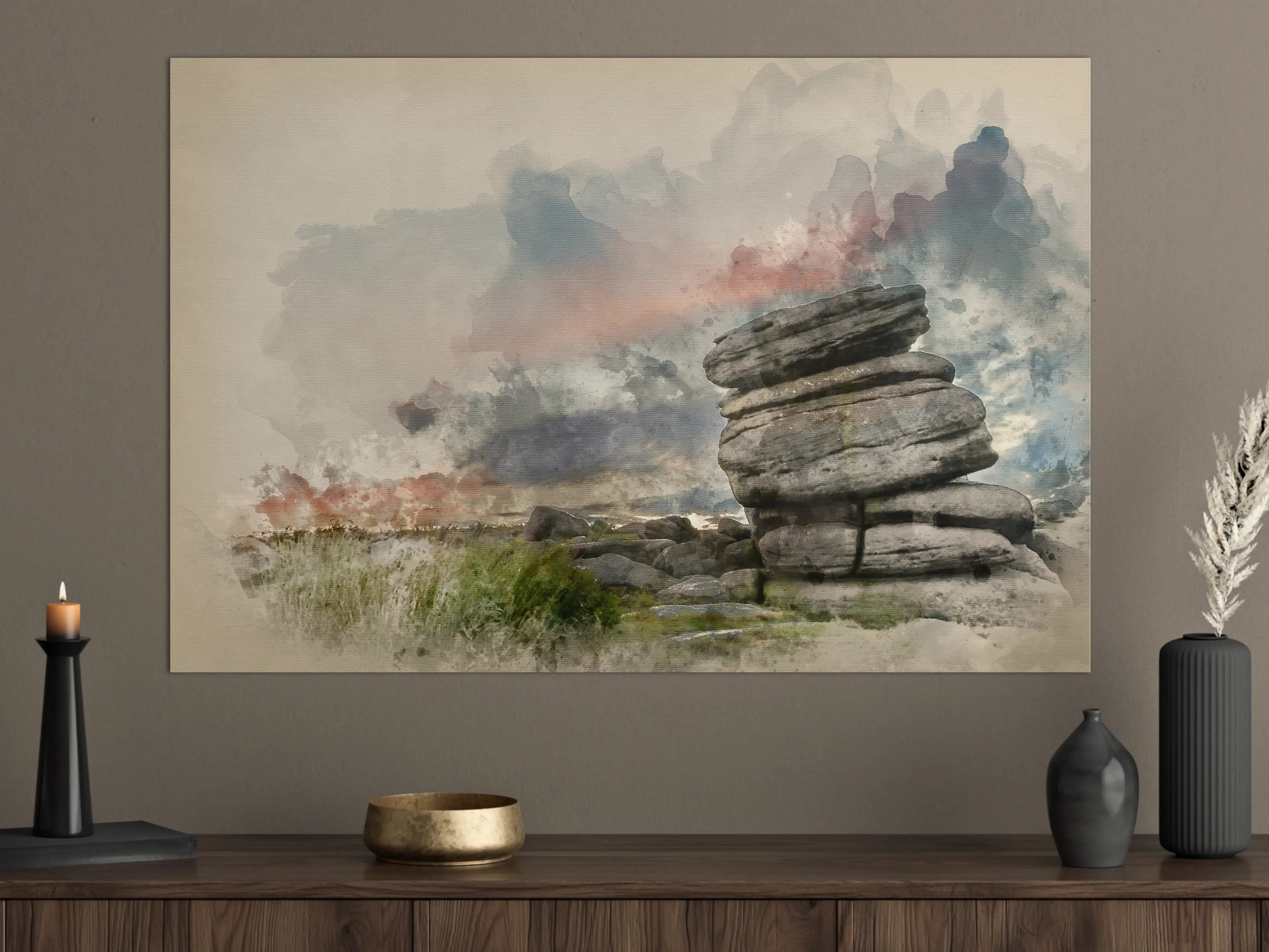 Große Wandbilder - Felsenformation am Landschaftshorizont