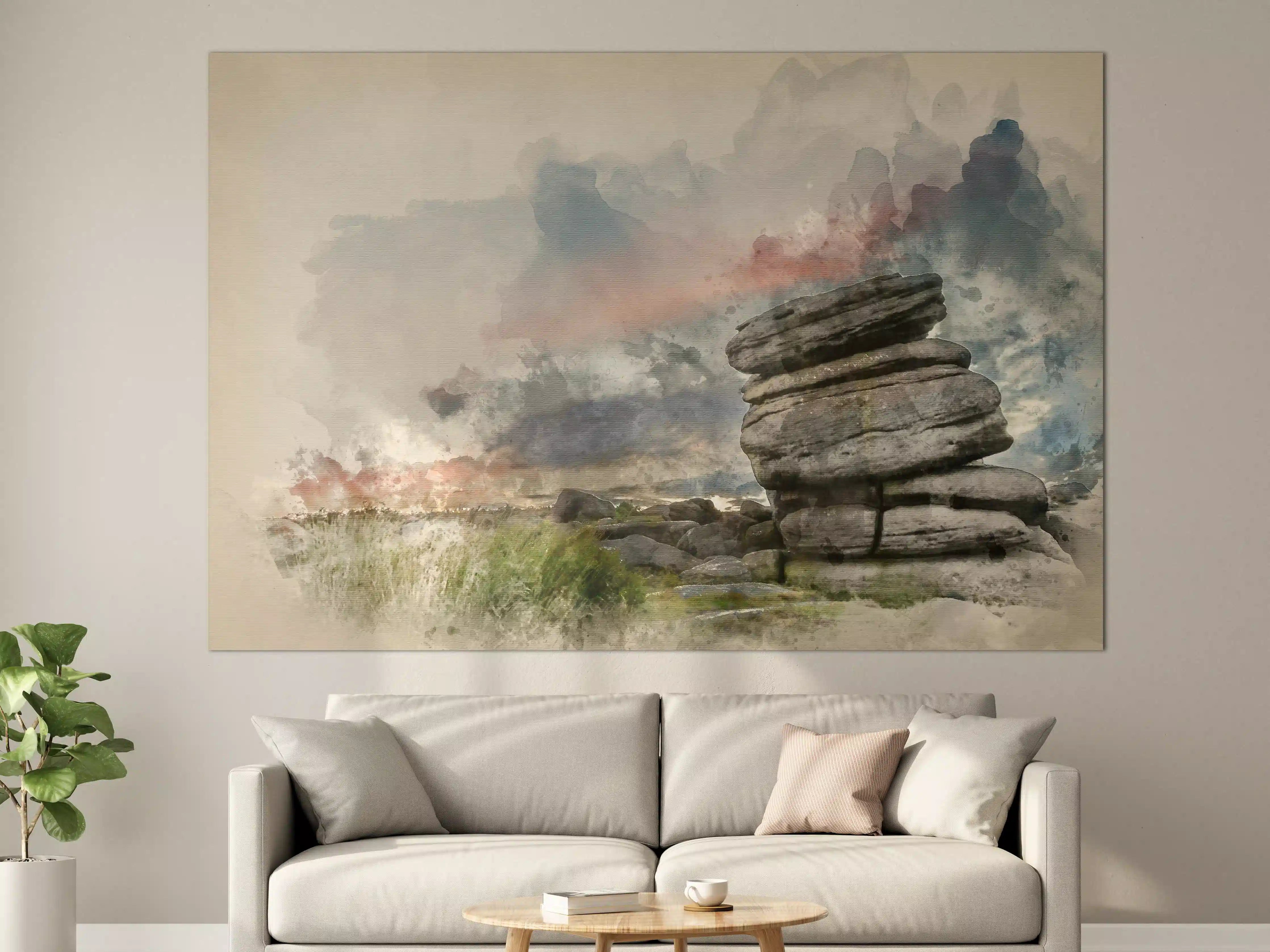 Große Wandbilder - Felsenformation am Landschaftshorizont