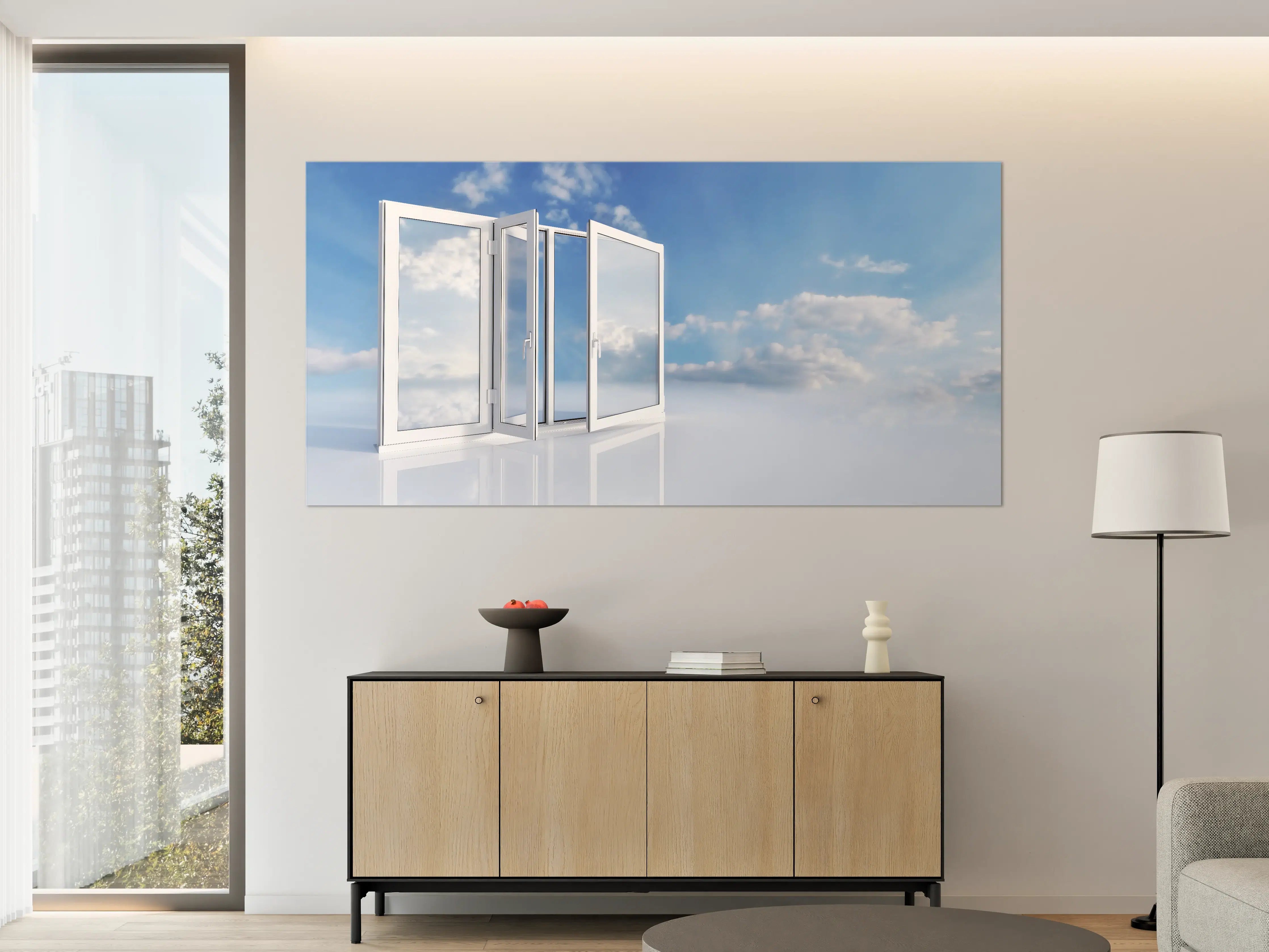 Große Wandbilder - Fenster über dem Himmel