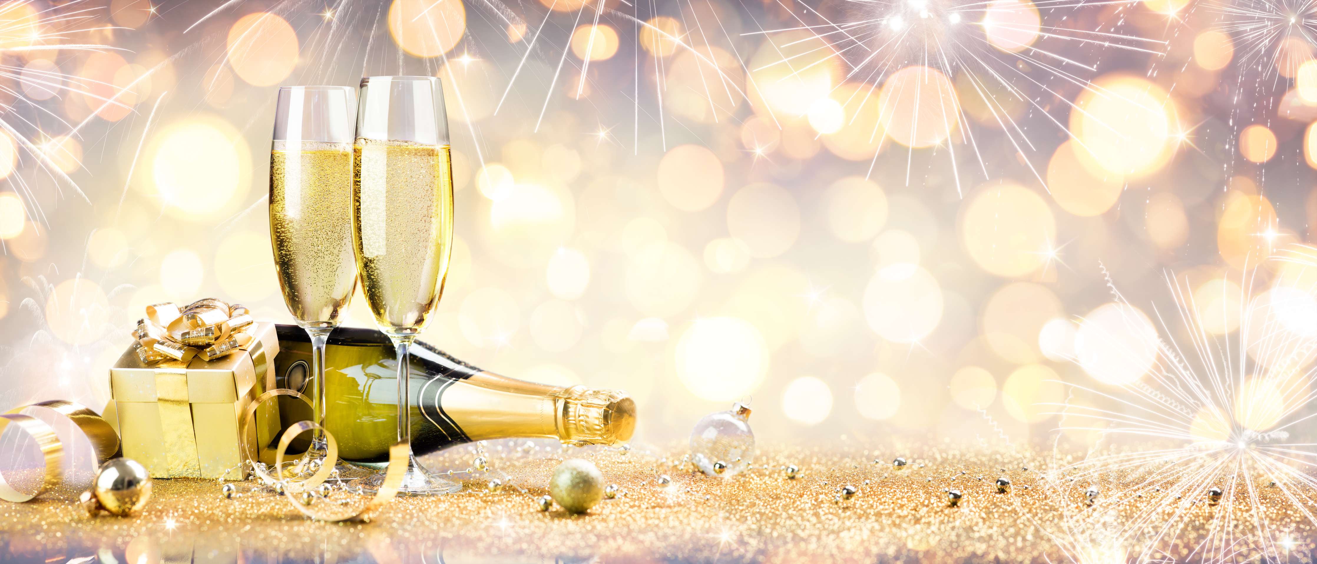 Große Wandbilder-Festliches Champagner-Gold