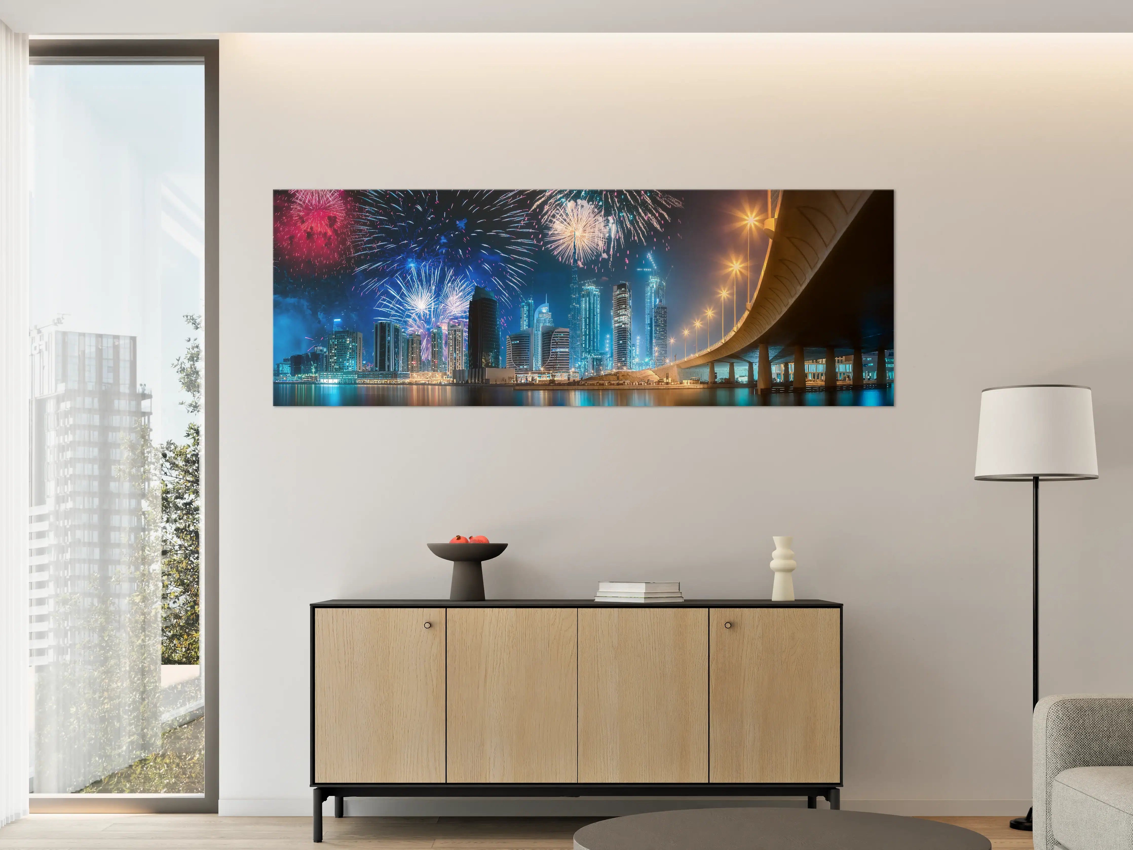 Große Wandbilder - Feuerwerk über Dubai Business Bay