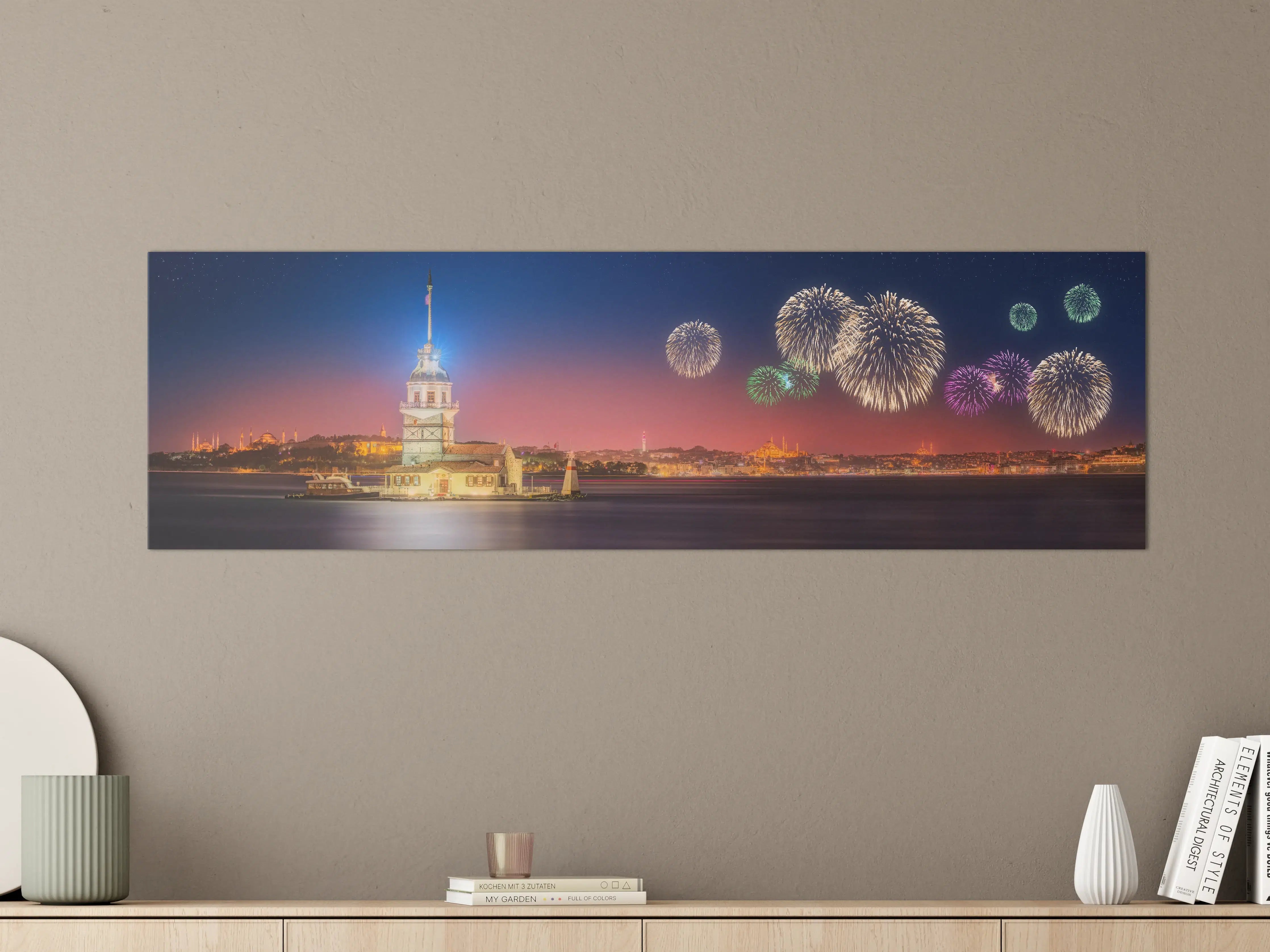 Große Wandbilder - Feuerwerk über Kiz Kulesi Istanbul