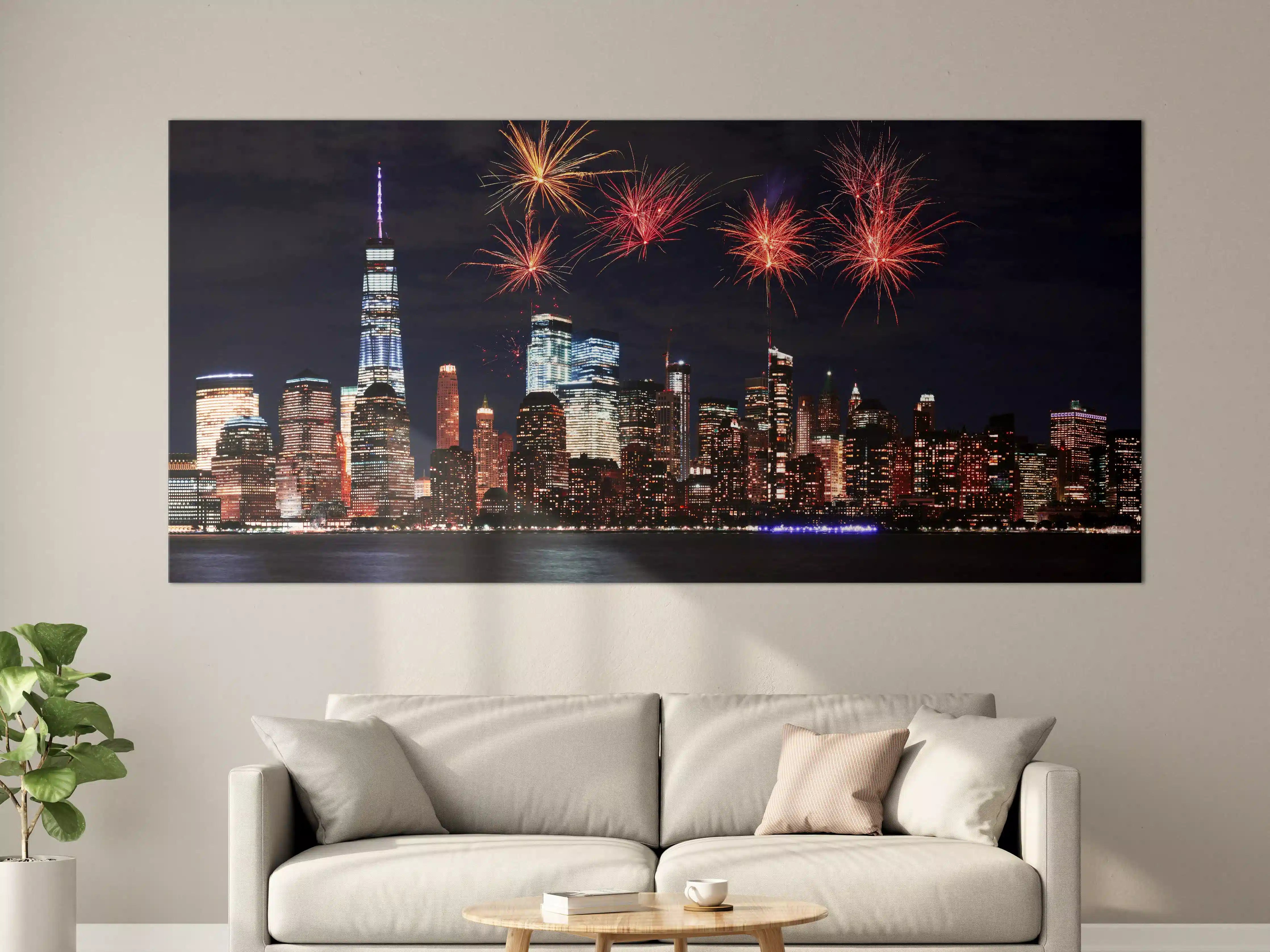 Große Wandbilder - Feuerwerk über Manhattan Nacht