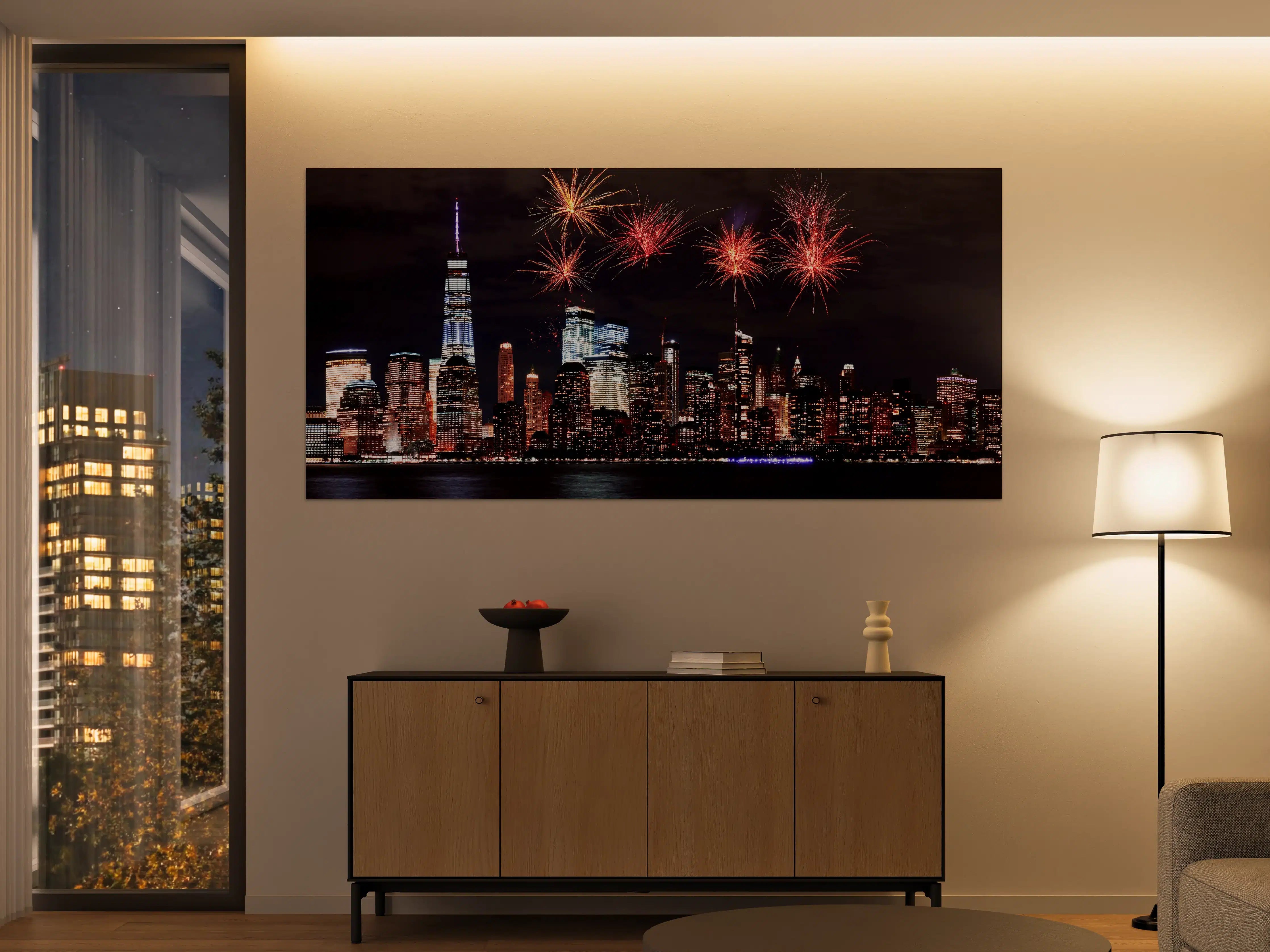 Große Wandbilder - Feuerwerk über Manhattan Nacht