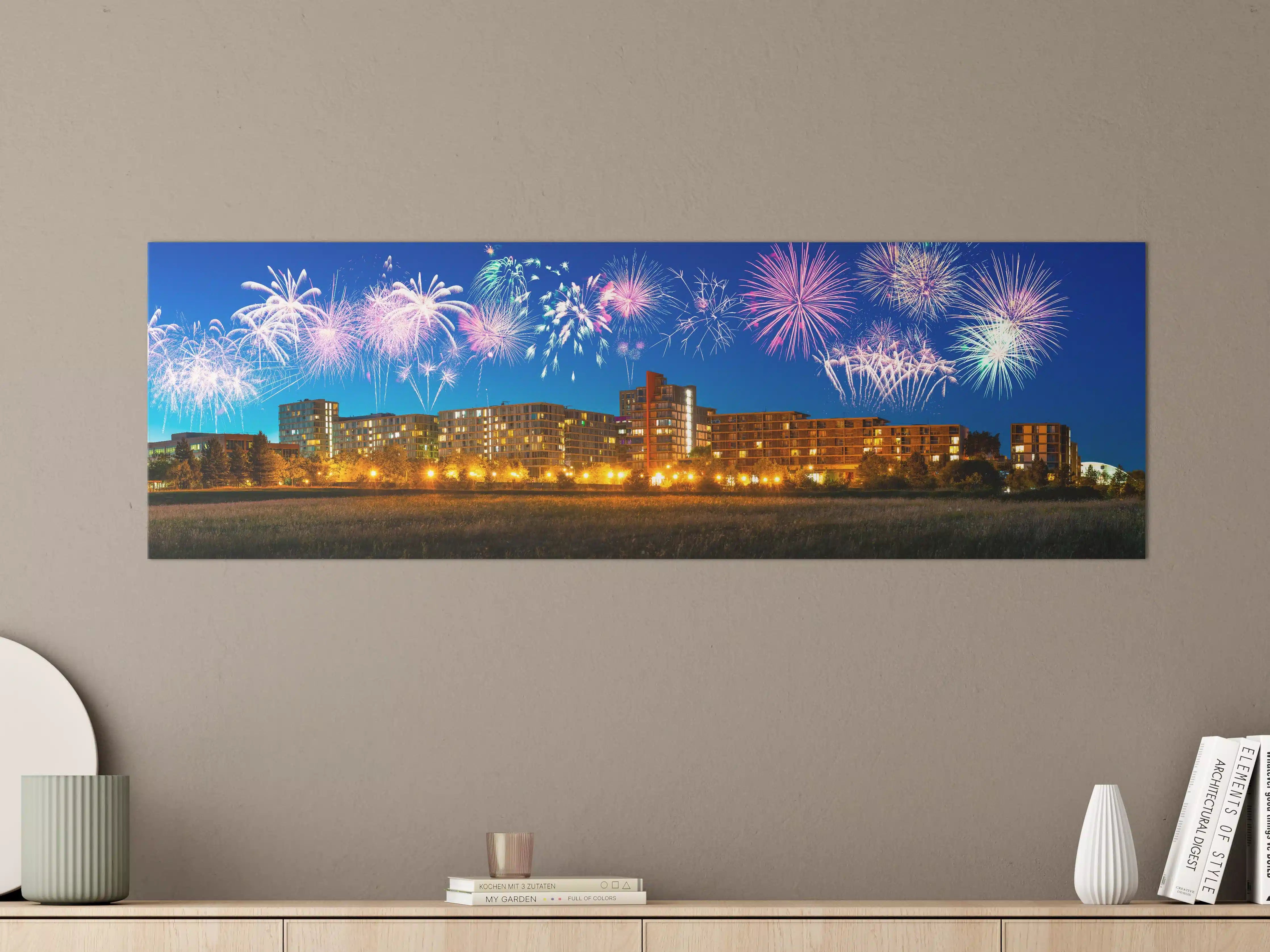 Große Wandbilder - Feuerwerk über Milton Keynes