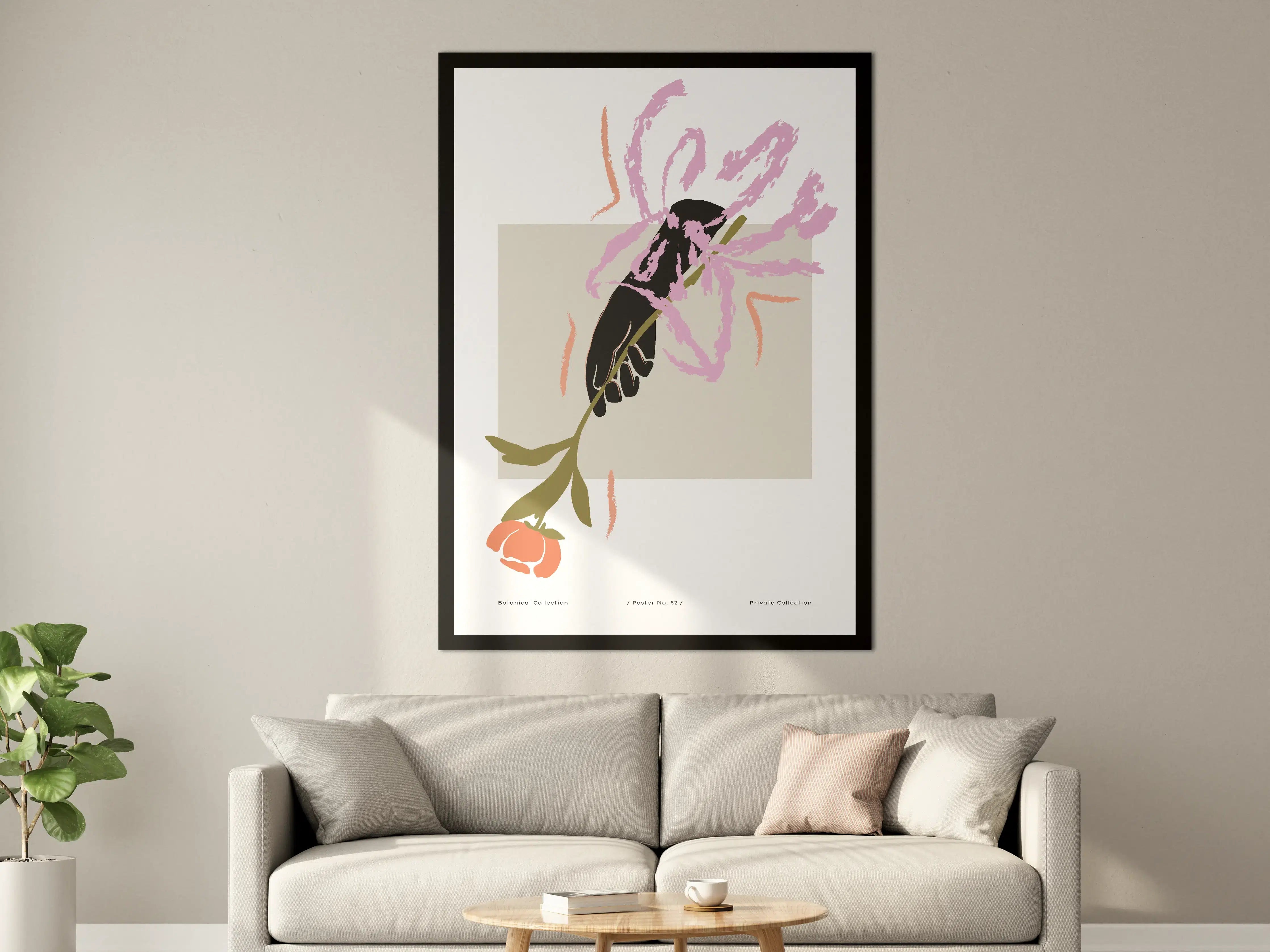 Große Wandbilder - Fisch mit Blumenakzent in stilvollem Design
