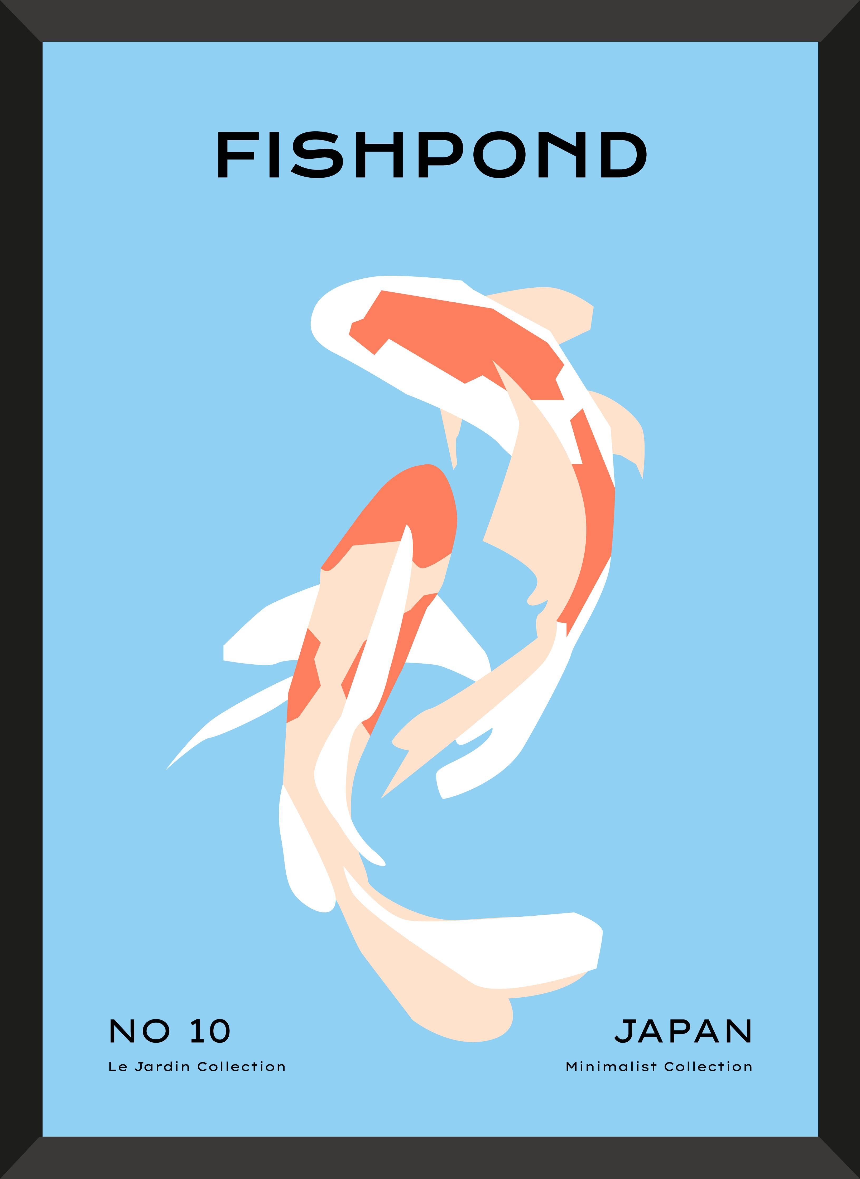 Große Wandbilder-Fischpond: Japanische Koi in Minimalistischer Stil