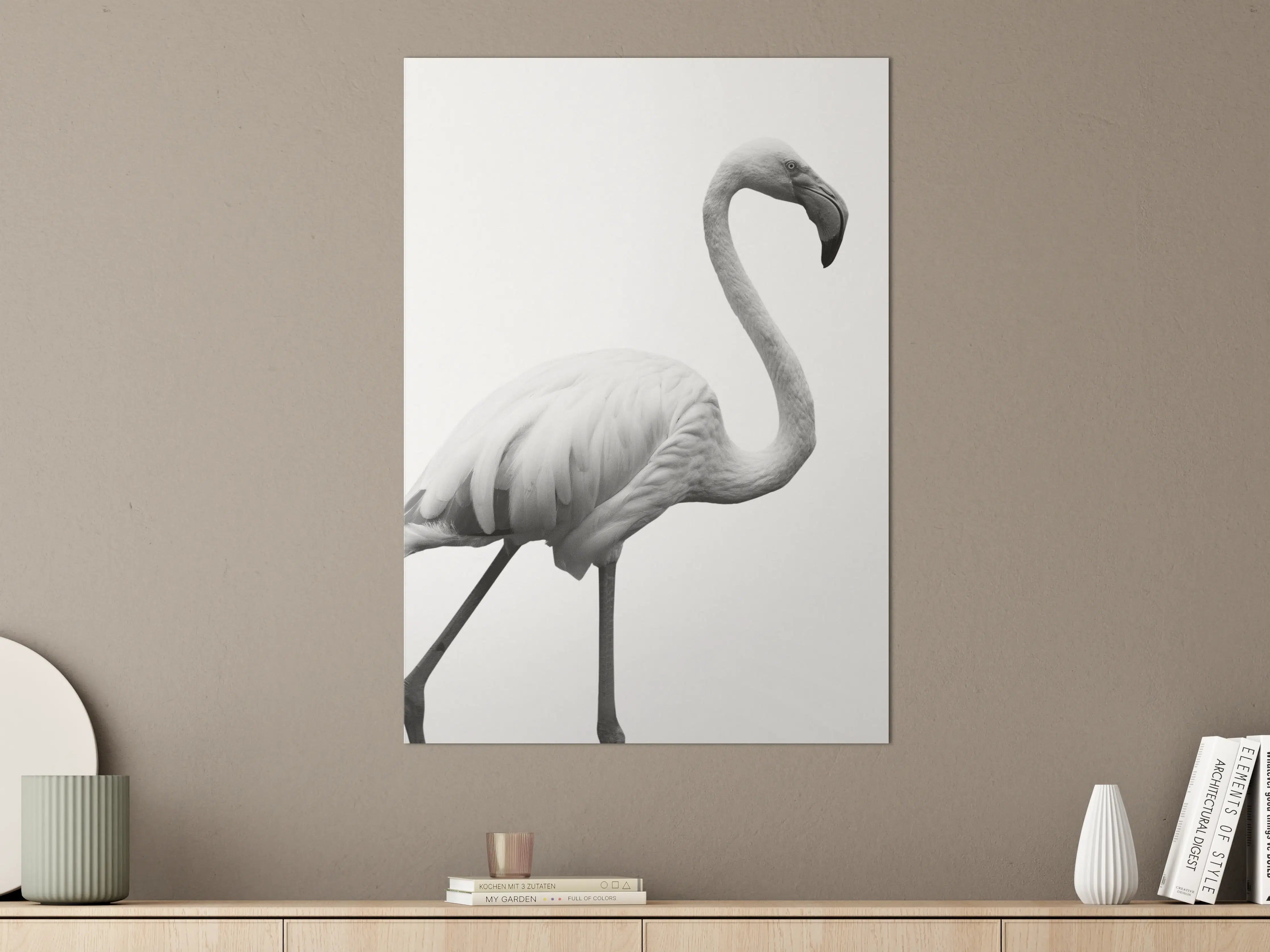 Große Wandbilder - Flamingo - schwarz-weiß
