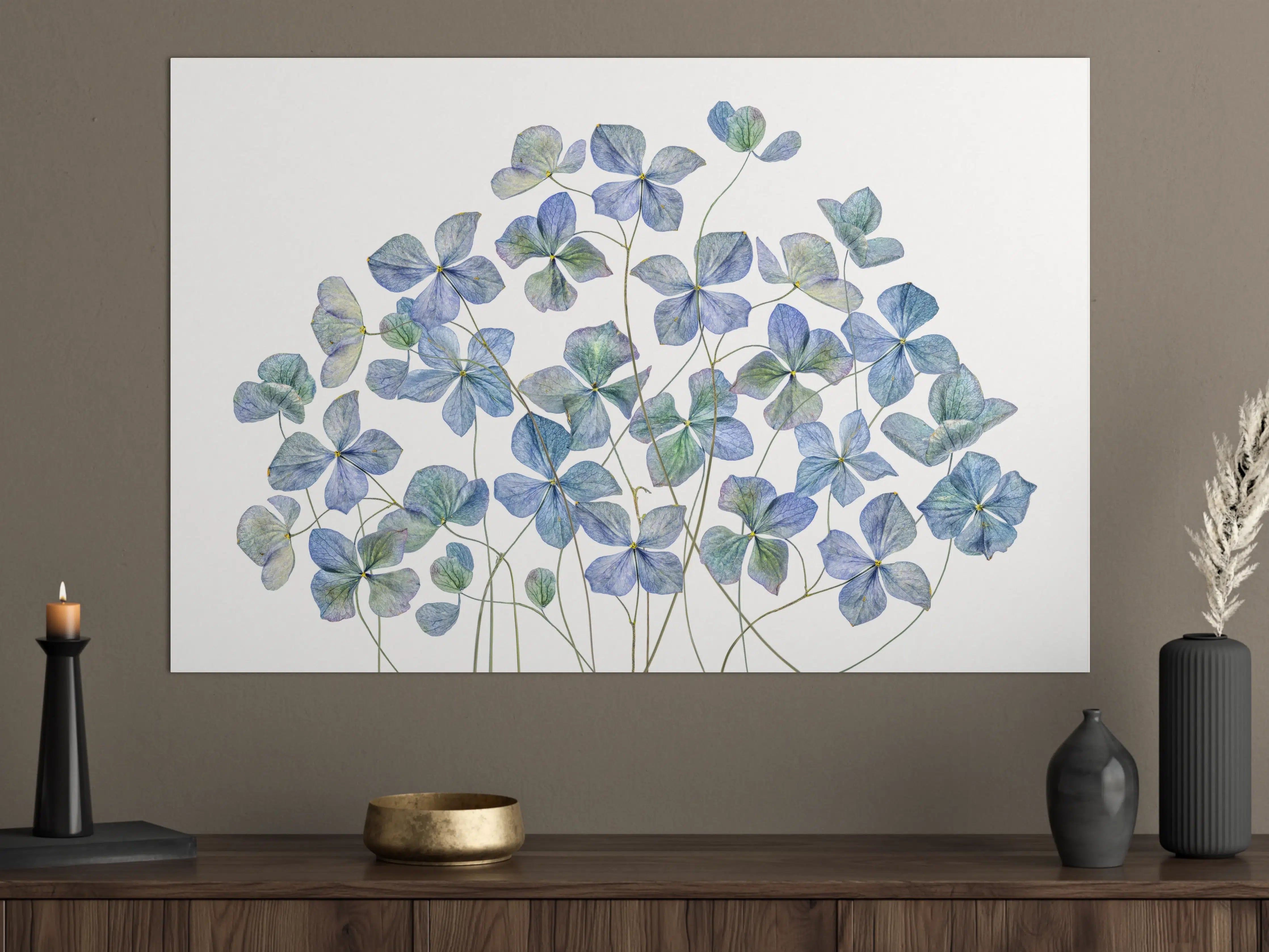 Große Wandbilder - Florale Darstellung - Blaue Blumen