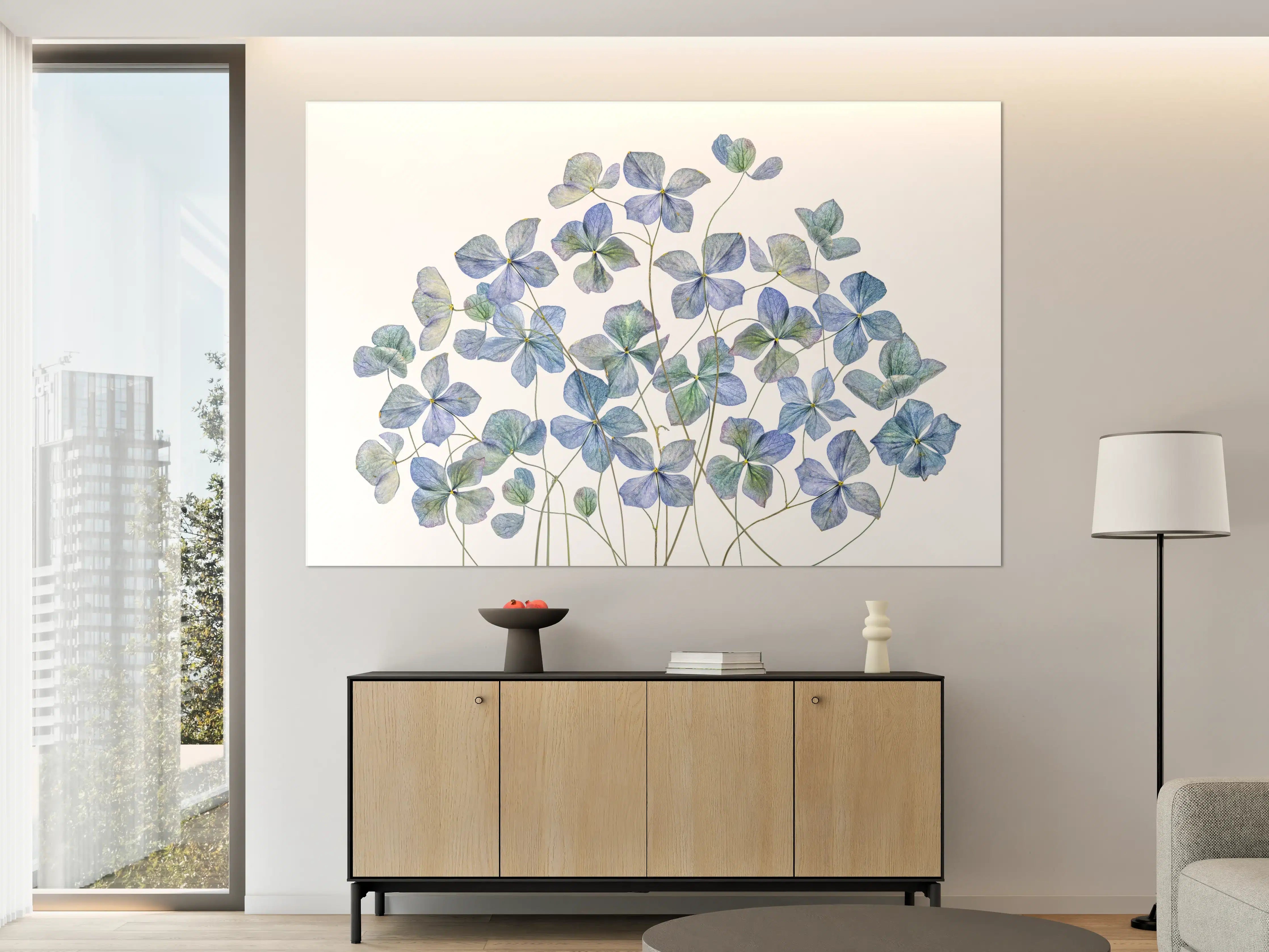 Große Wandbilder - Florale Darstellung - Blaue Blumen