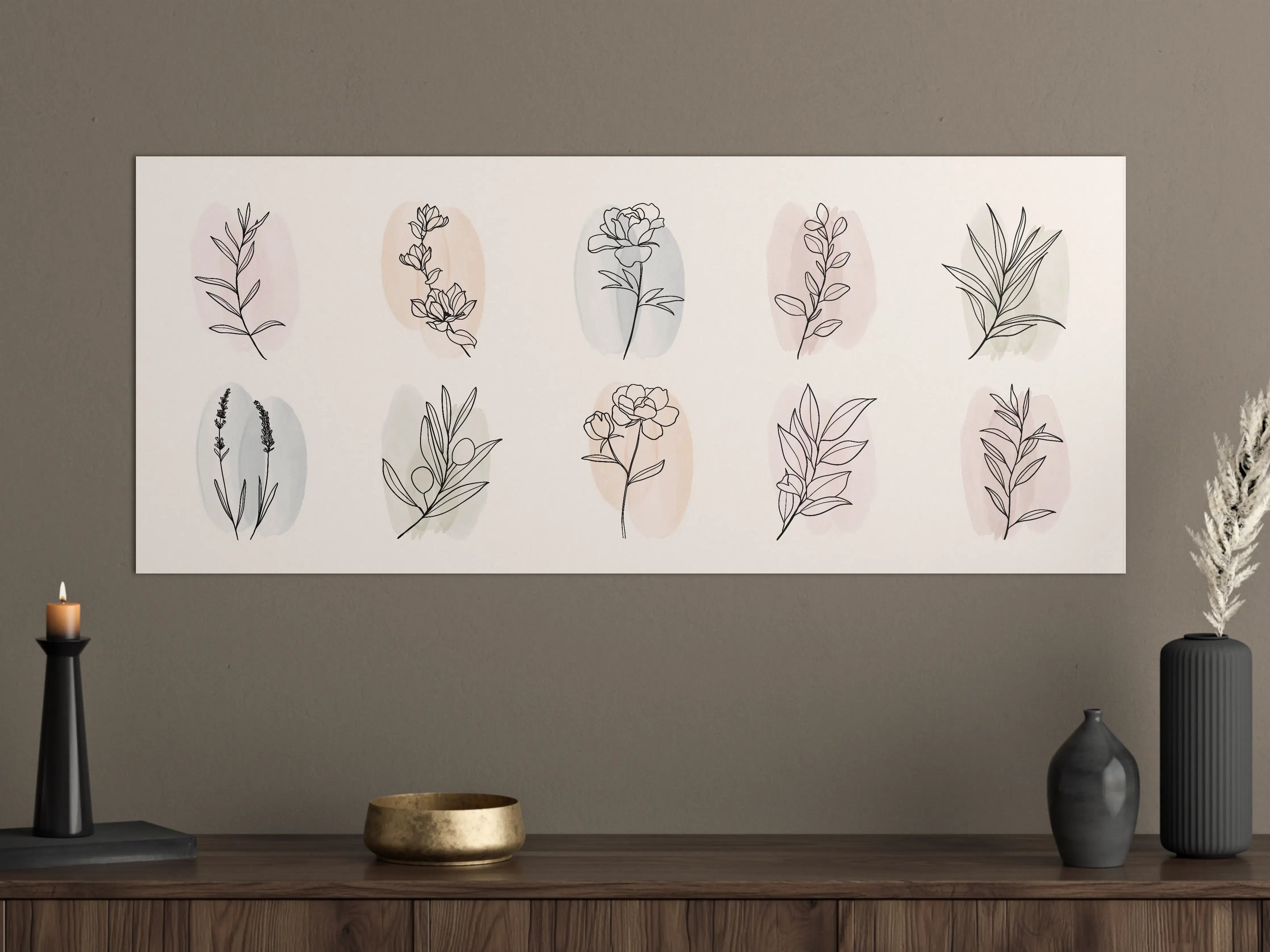 Große Wandbilder - Florale Lineart Zeichnung Kollektion
