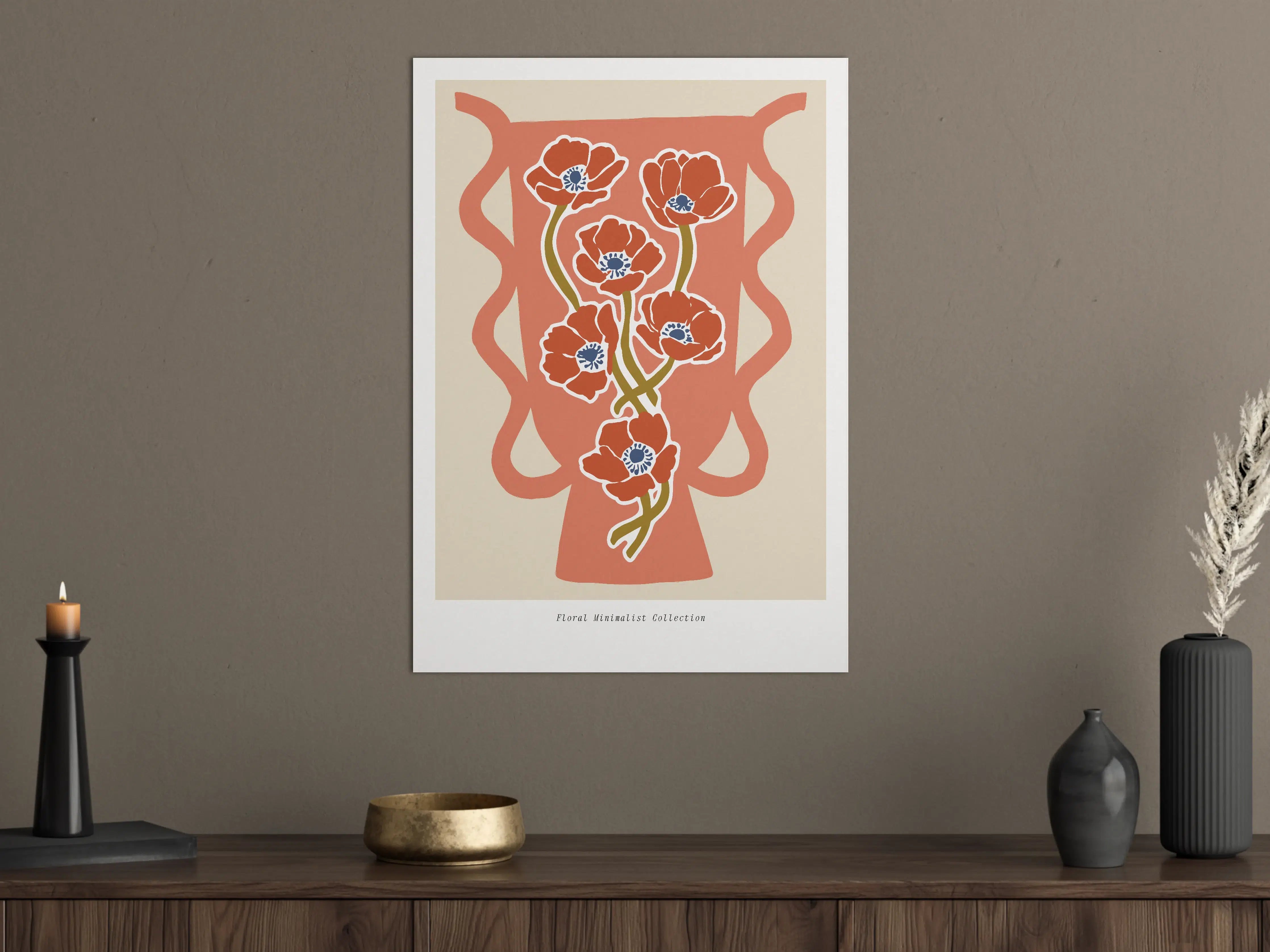 Große Wandbilder - Florale Minimalistische Illustration
