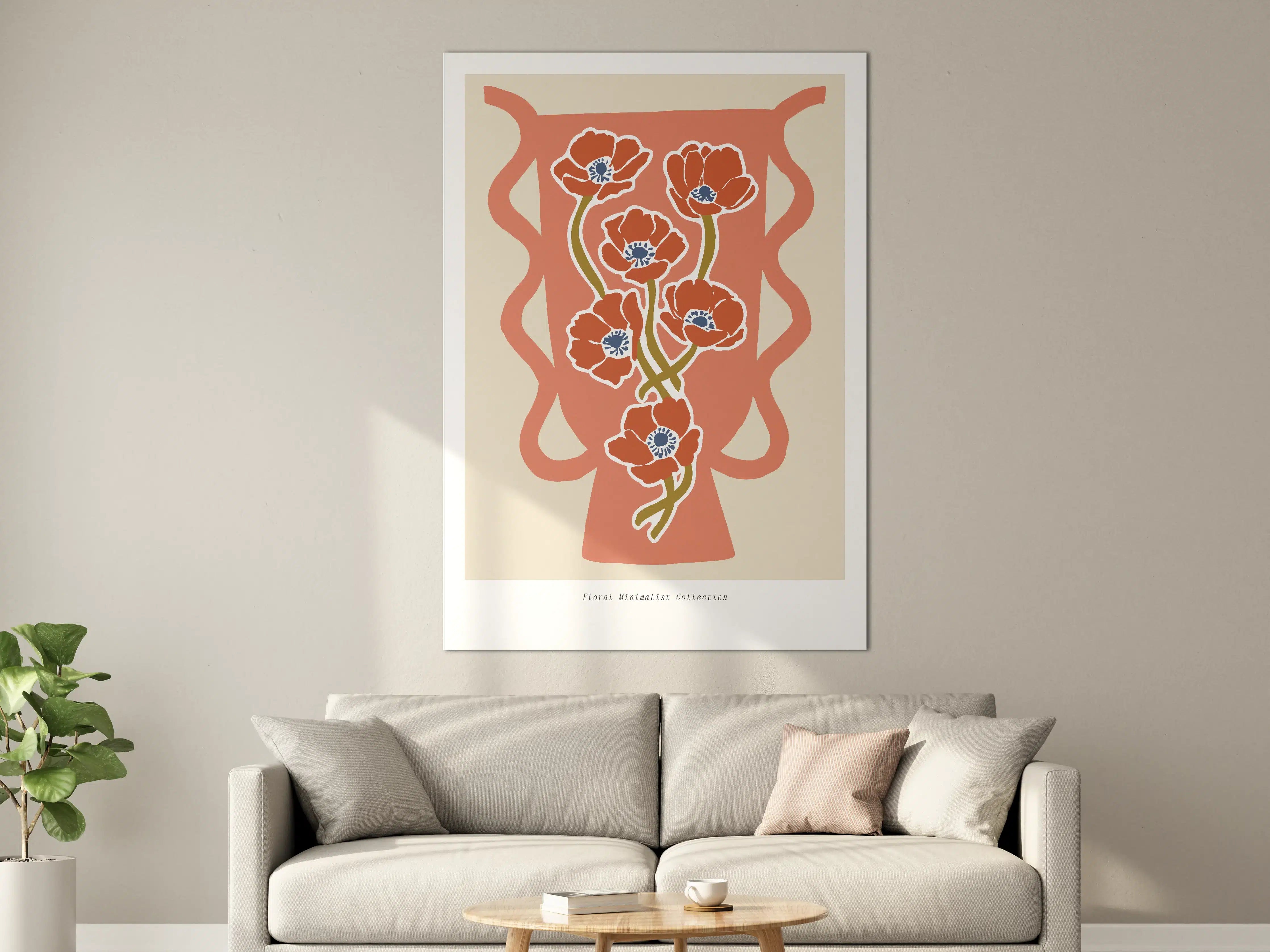 Große Wandbilder - Florale Minimalistische Illustration