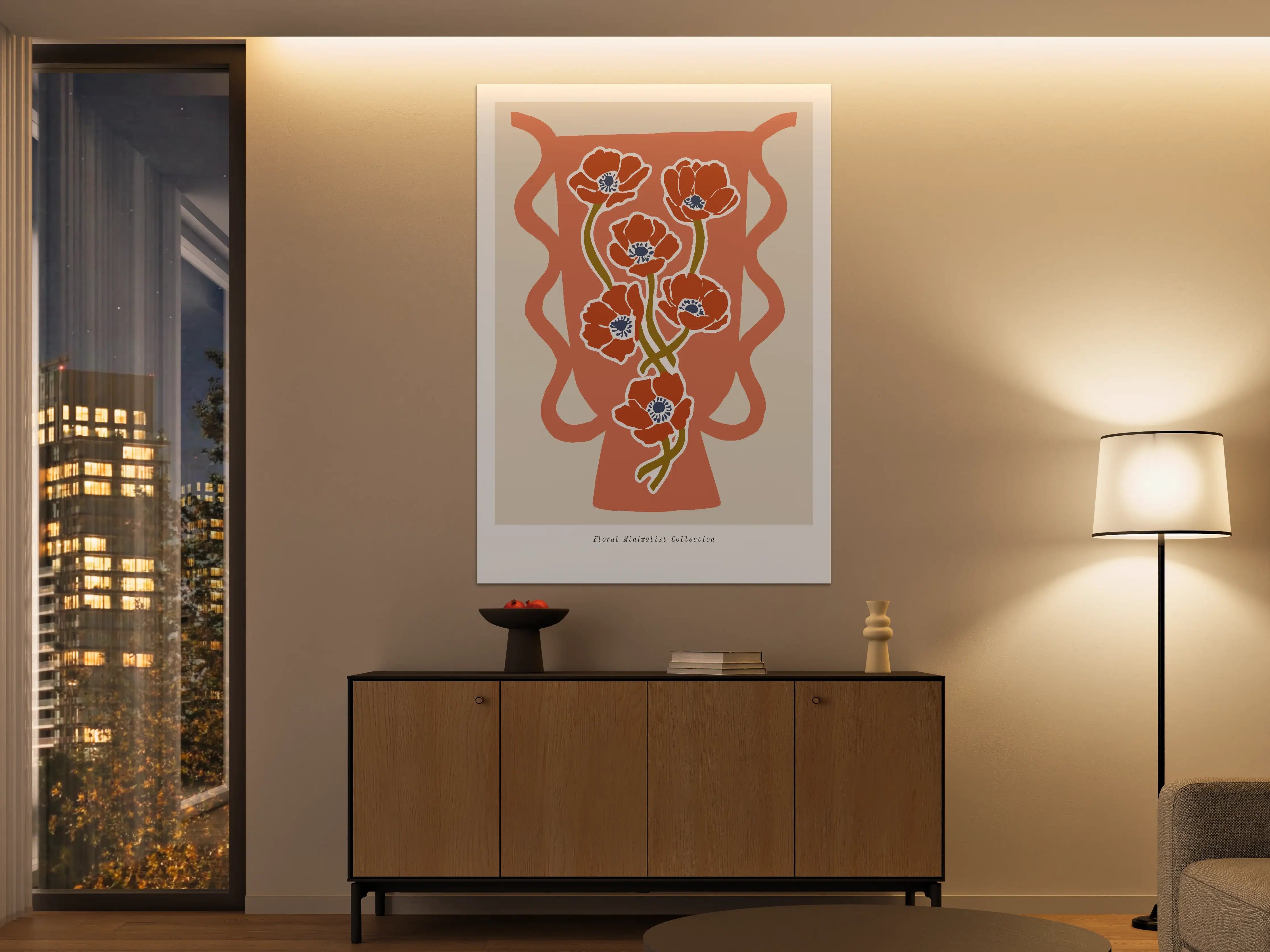 Große Wandbilder - Florale Minimalistische Illustration