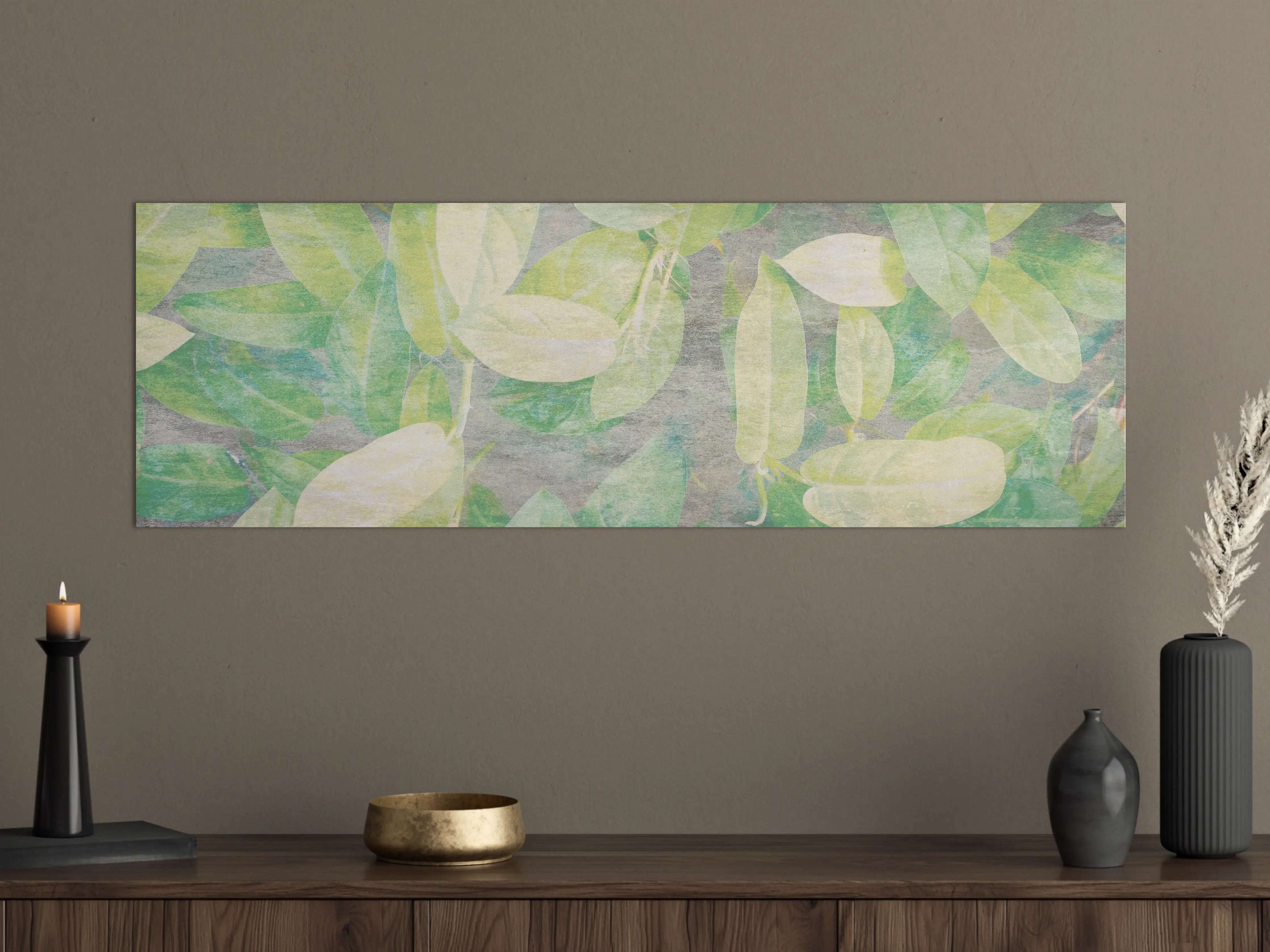 Große Wandbilder - Florale Wand - Gräulich