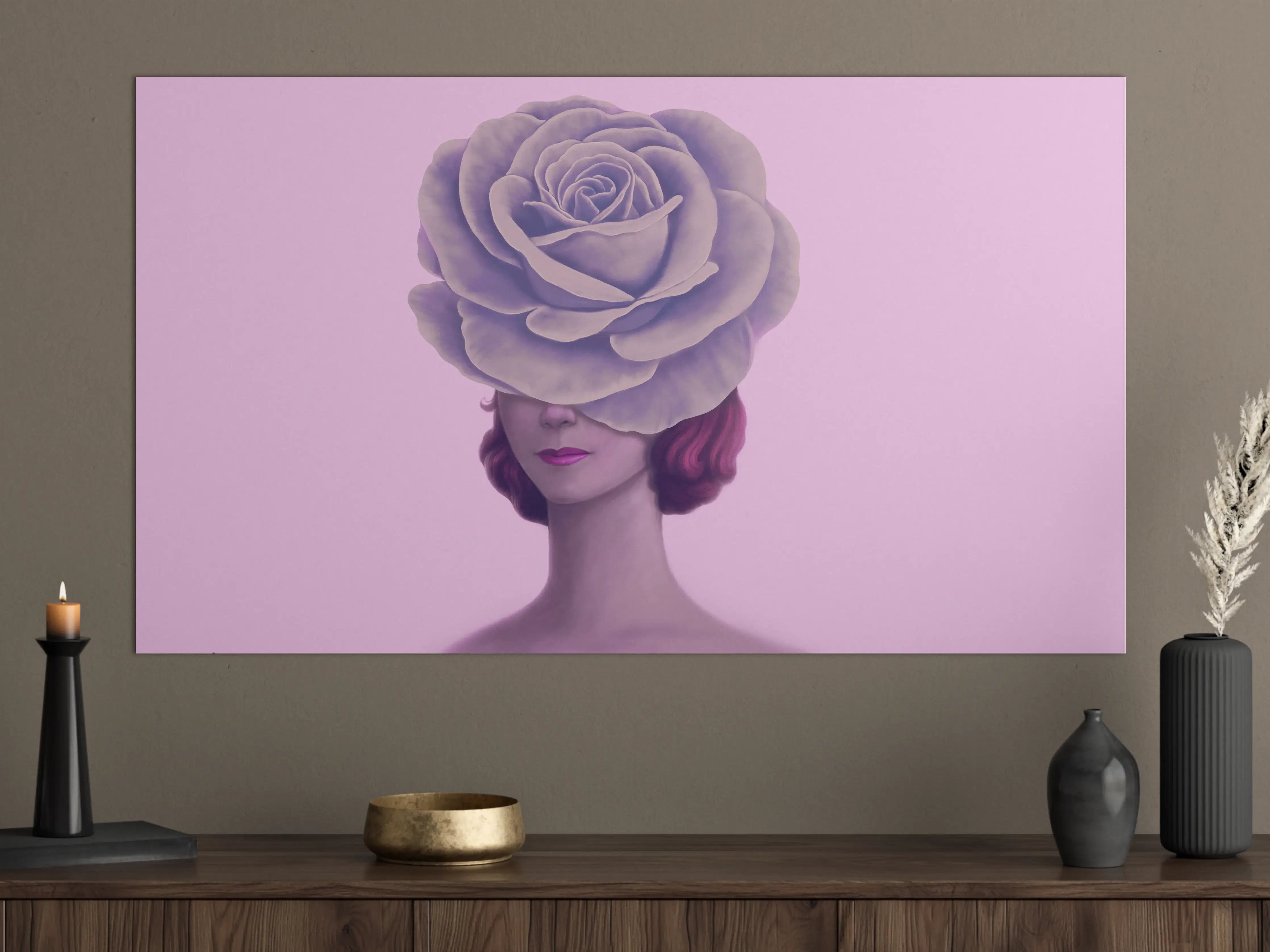 Große Wandbilder - Florales Portrait - 3D Darstellung