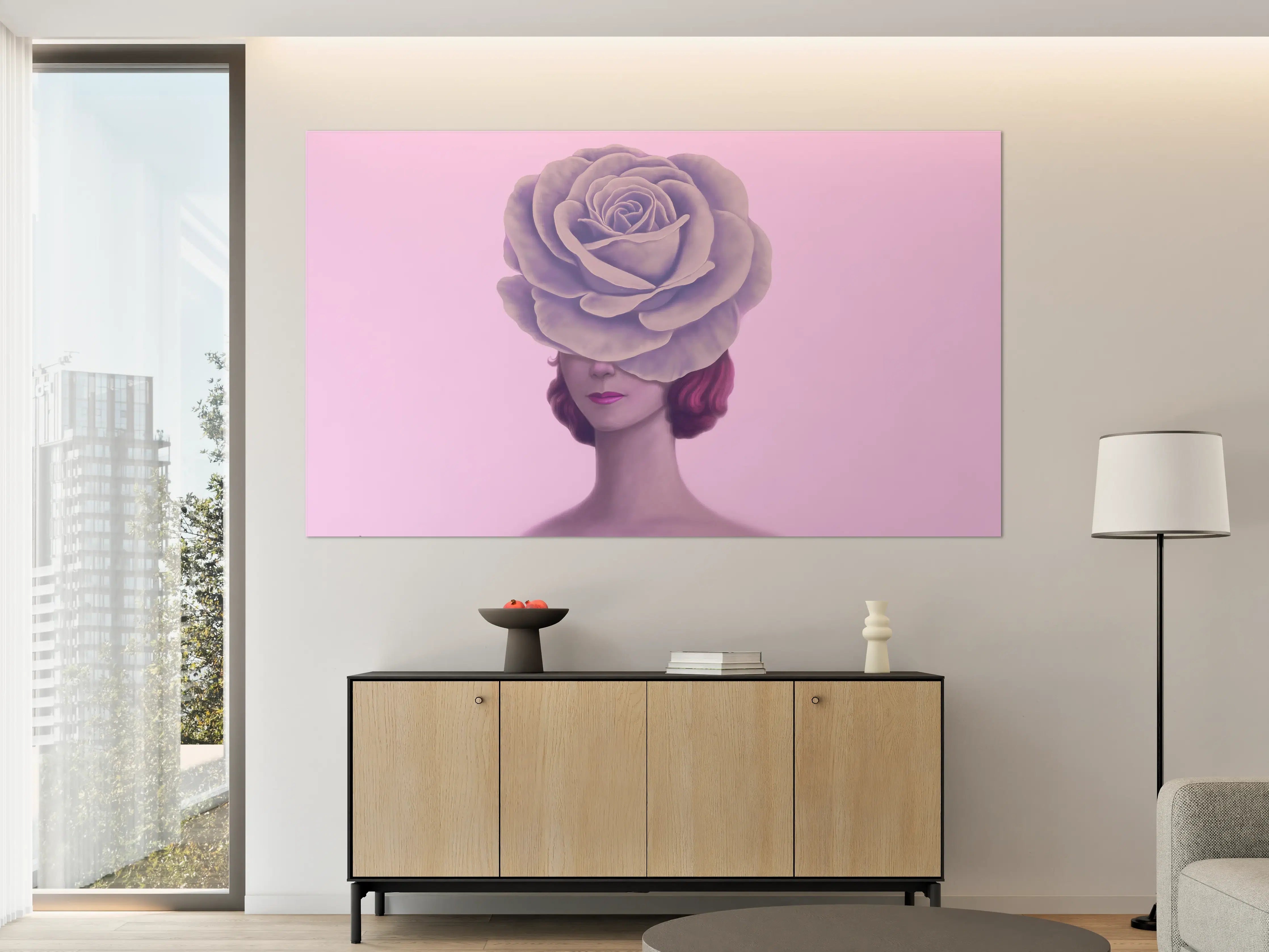 Große Wandbilder - Florales Portrait - 3D Darstellung