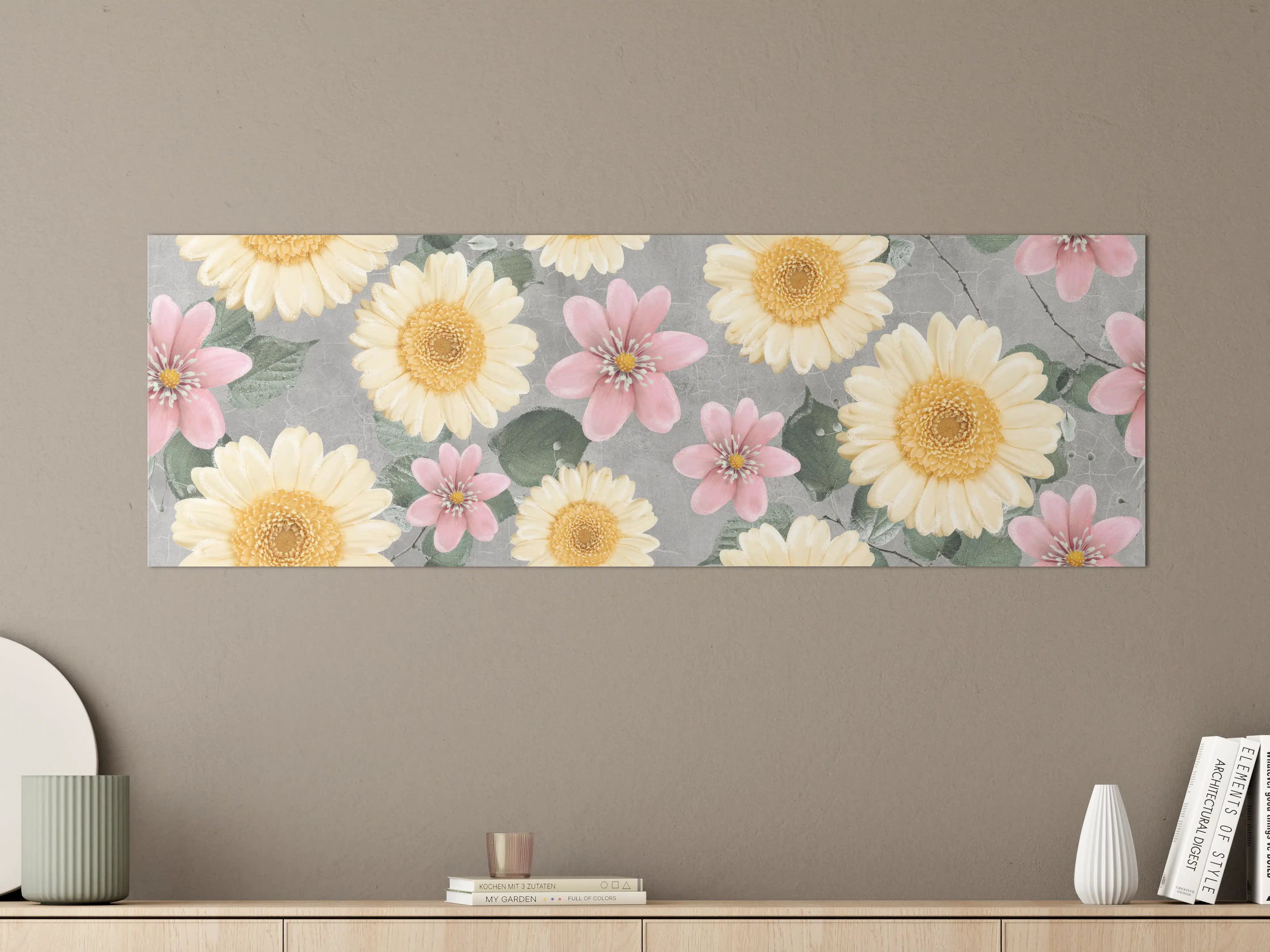 Große Wandbilder - Florales Wandmuster - Zeichnung