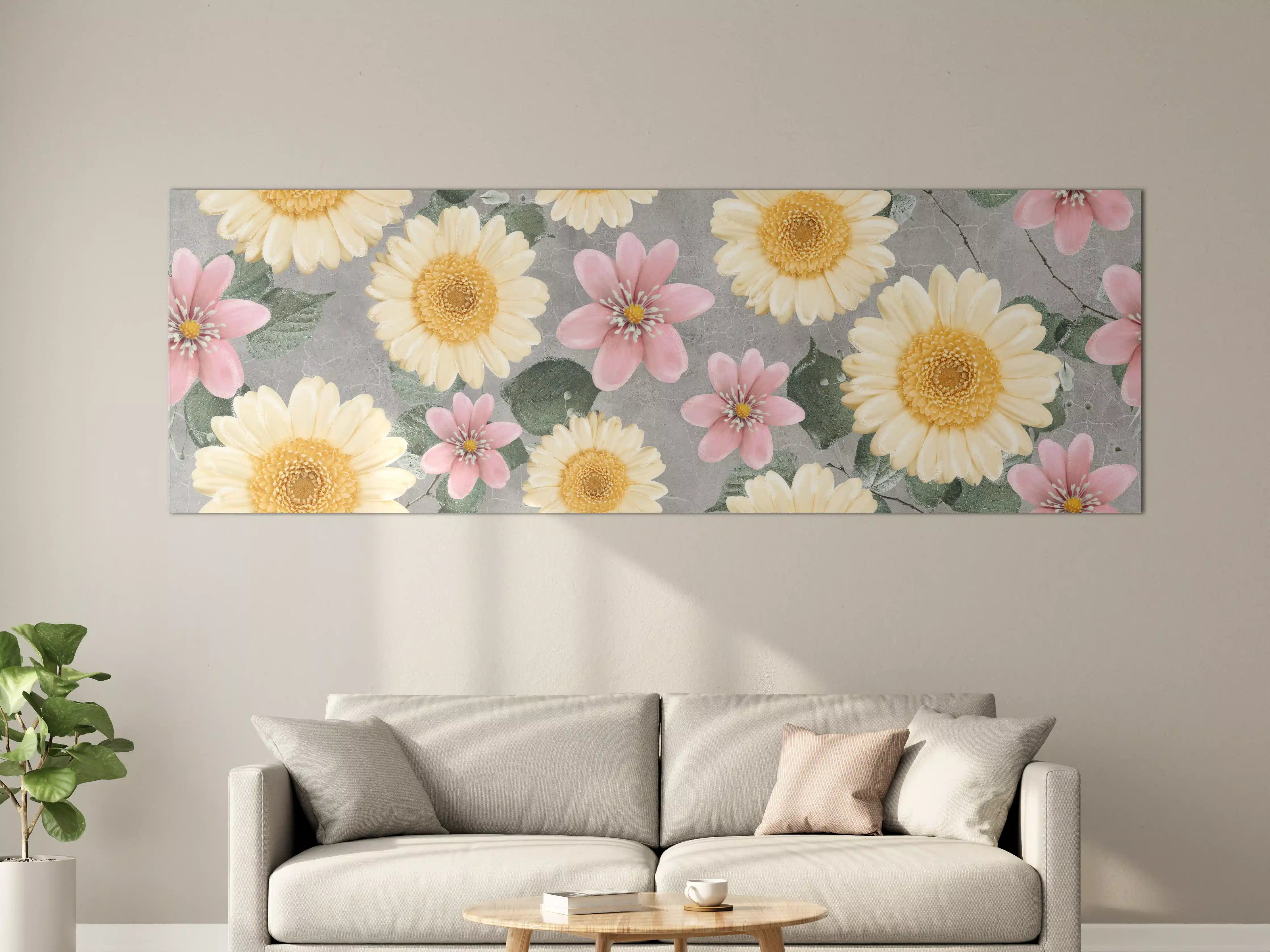 Große Wandbilder - Florales Wandmuster - Zeichnung