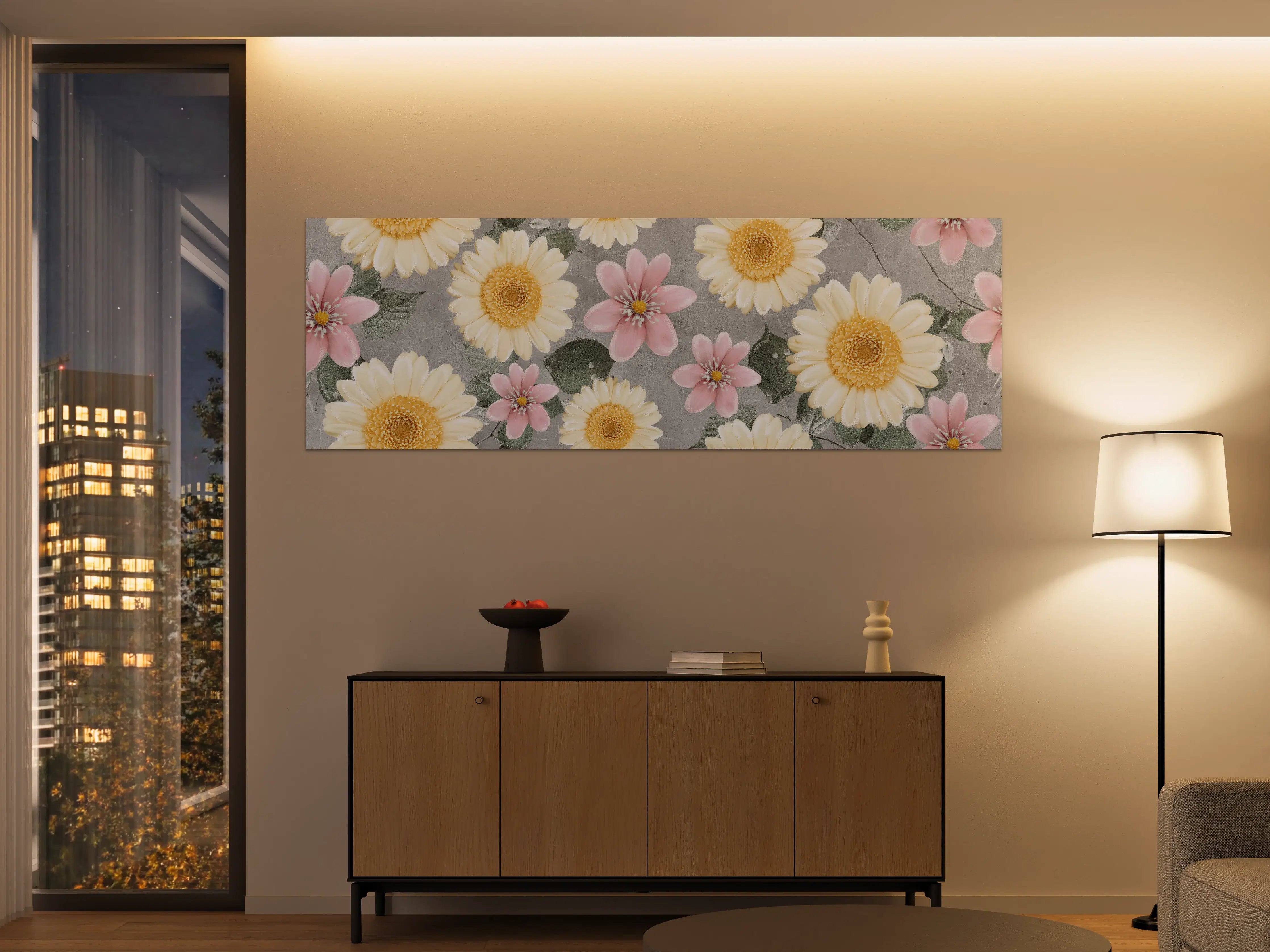 Große Wandbilder - Florales Wandmuster - Zeichnung
