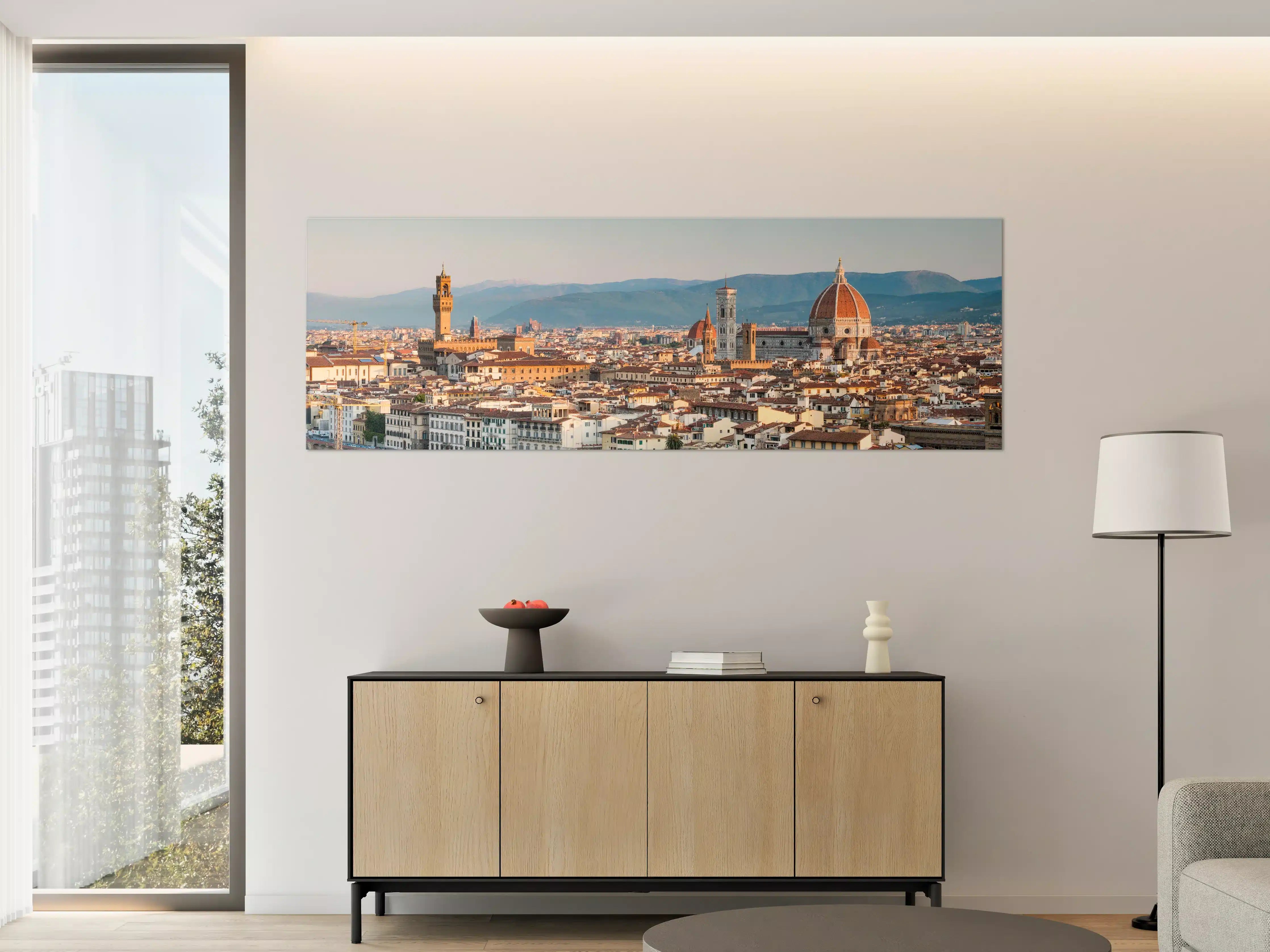 Große Wandbilder - Florenz Skyline Blau-Beige