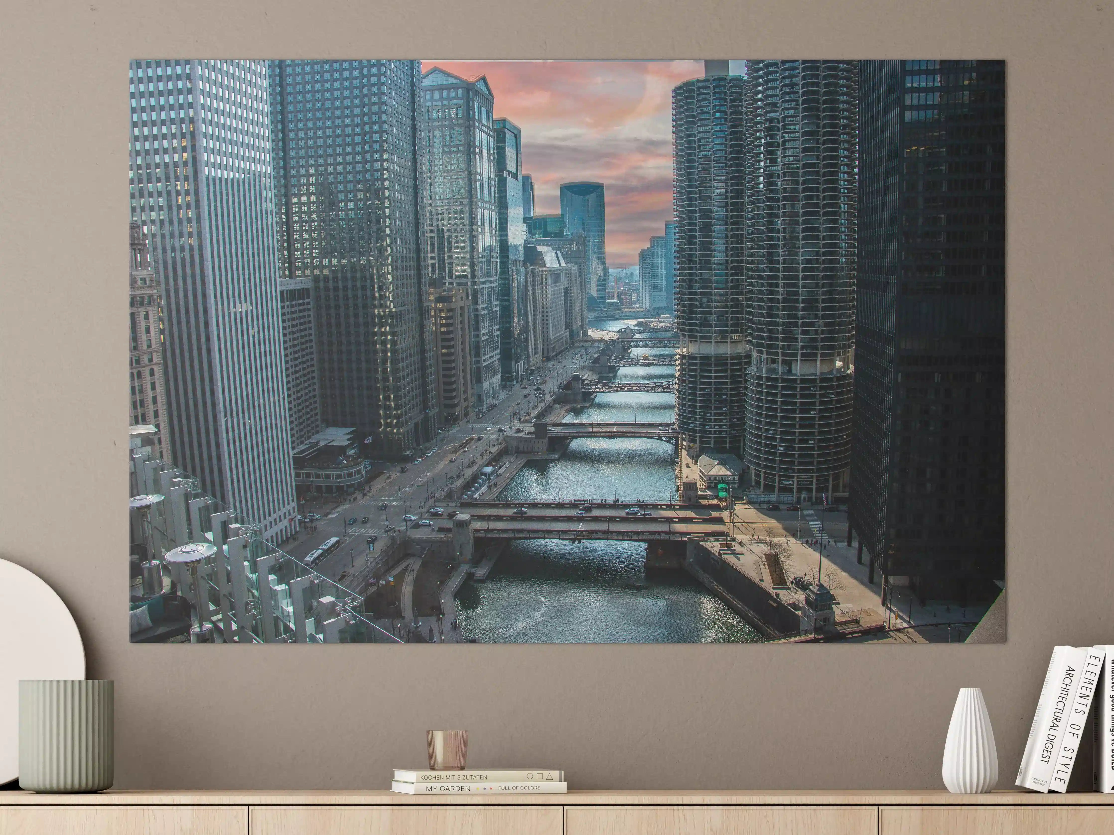Große Wandbilder - Fluss in Chicago Innenstadt