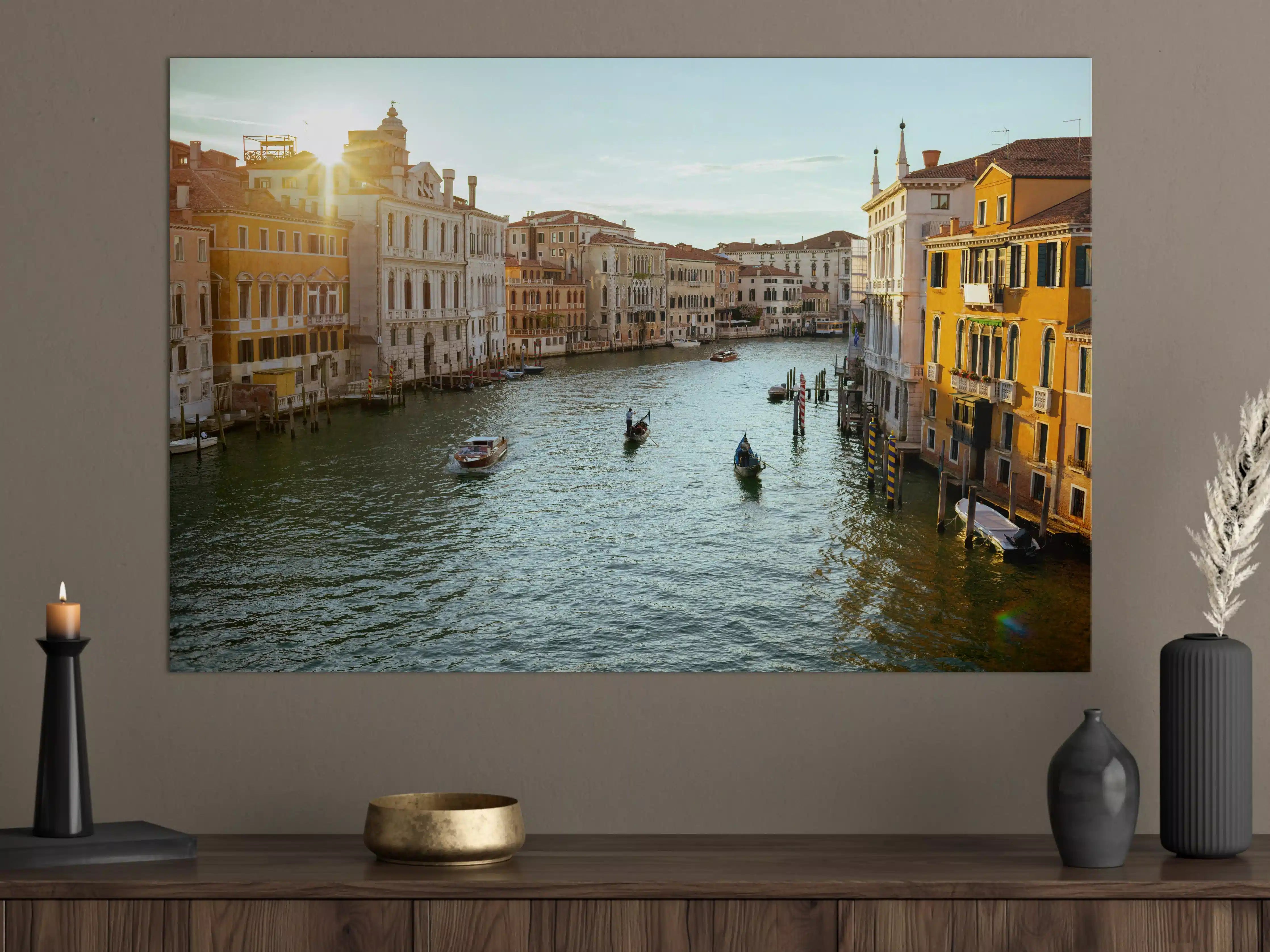 Große Wandbilder - Flusslandschaft mit Gondel - Venedig