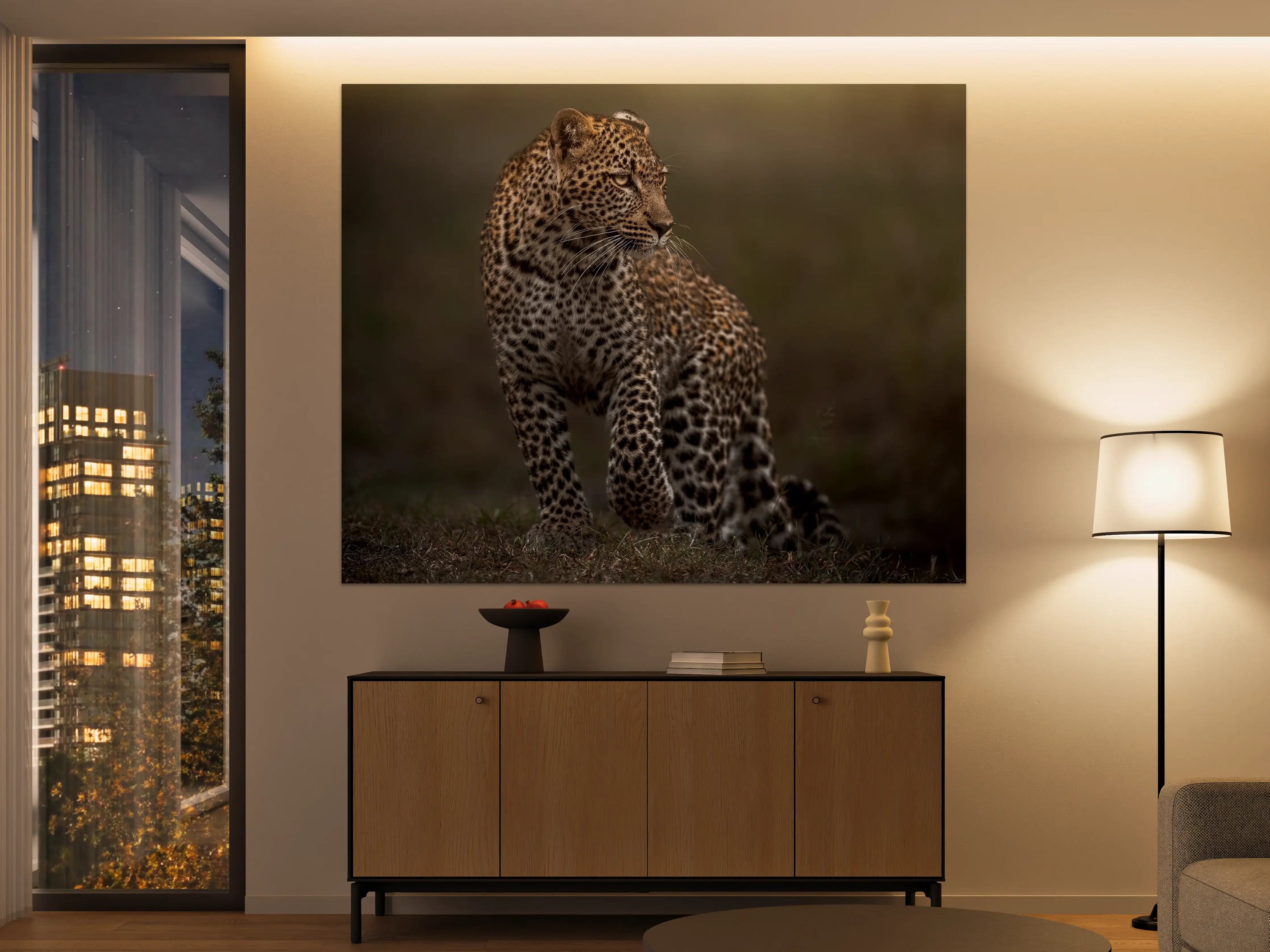 Große Wandbilder - Fokussierter Leopard - Savanne