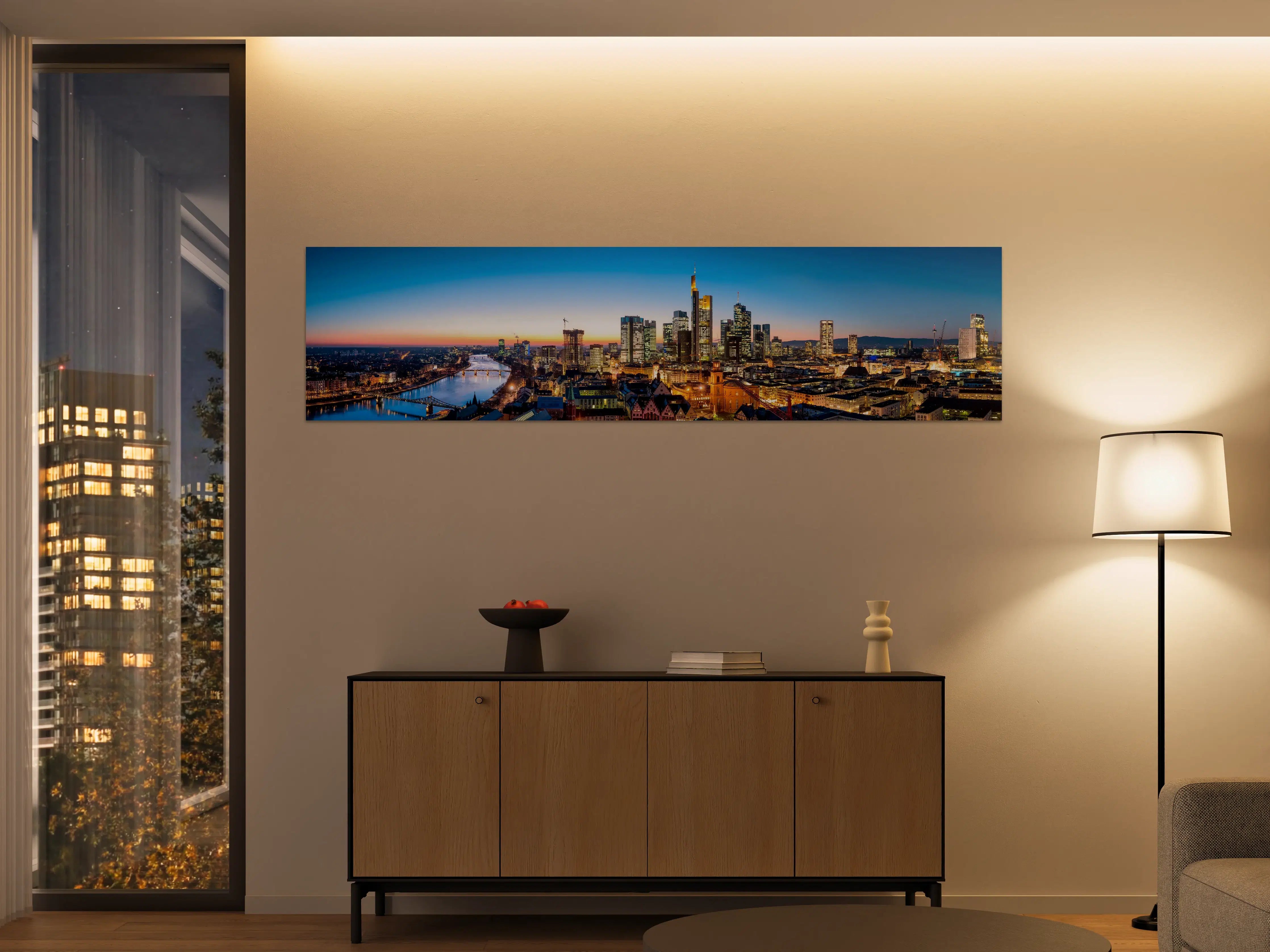 Große Wandbilder - Frankfurt Skyline Dämmerung