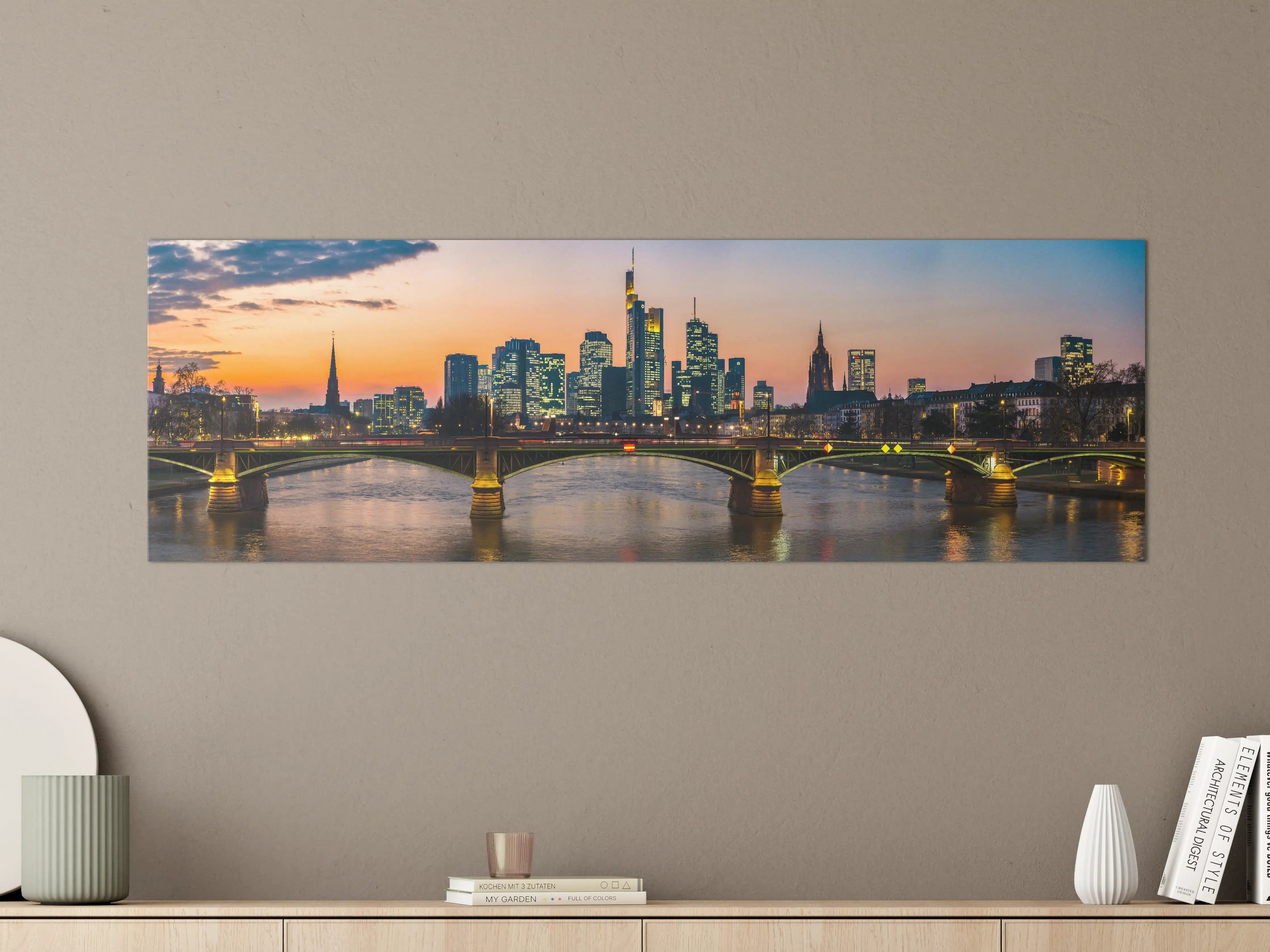Große Wandbilder - Frankfurt Skyline Sonnenuntergang