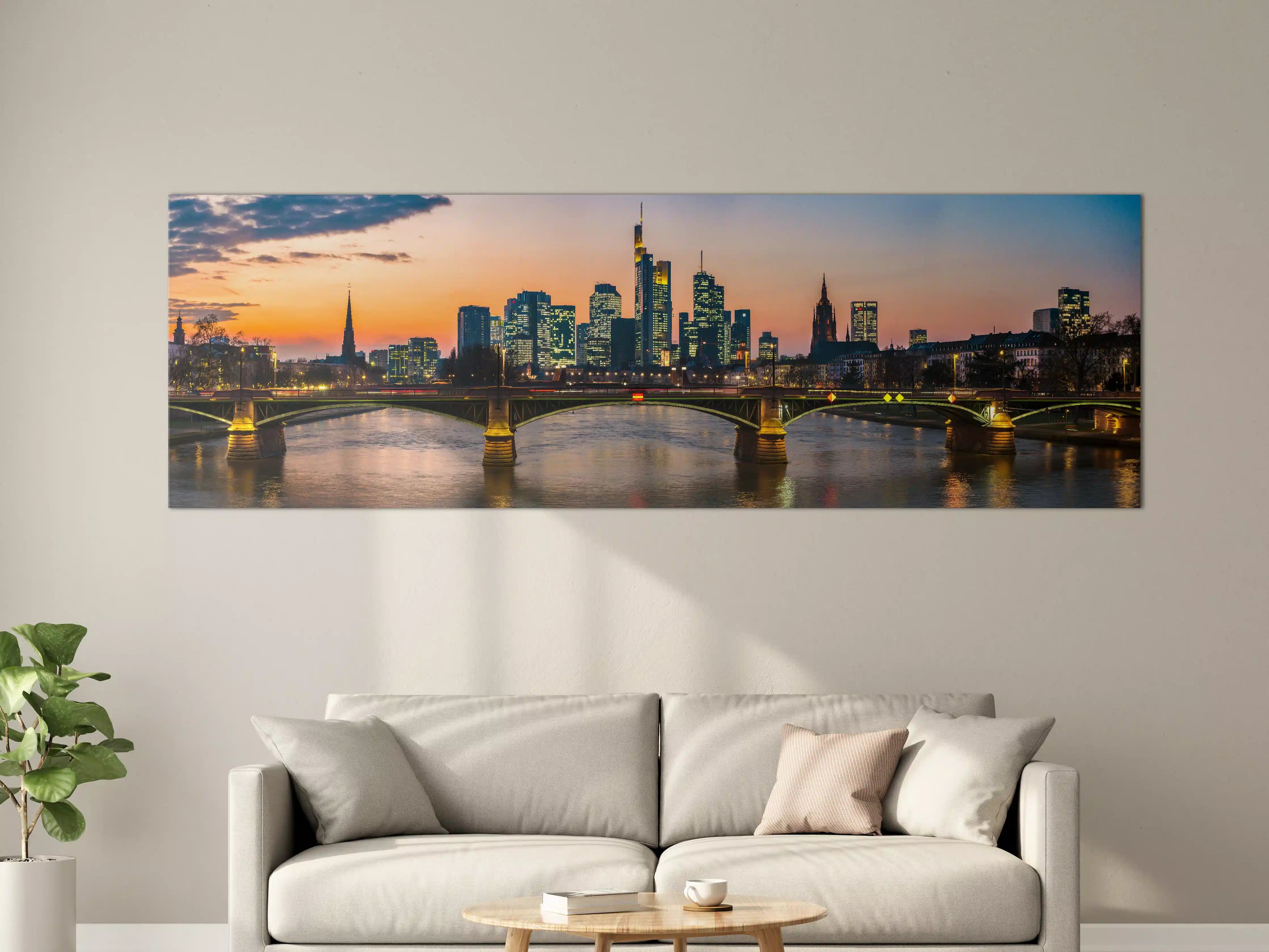 Große Wandbilder - Frankfurt Skyline Sonnenuntergang