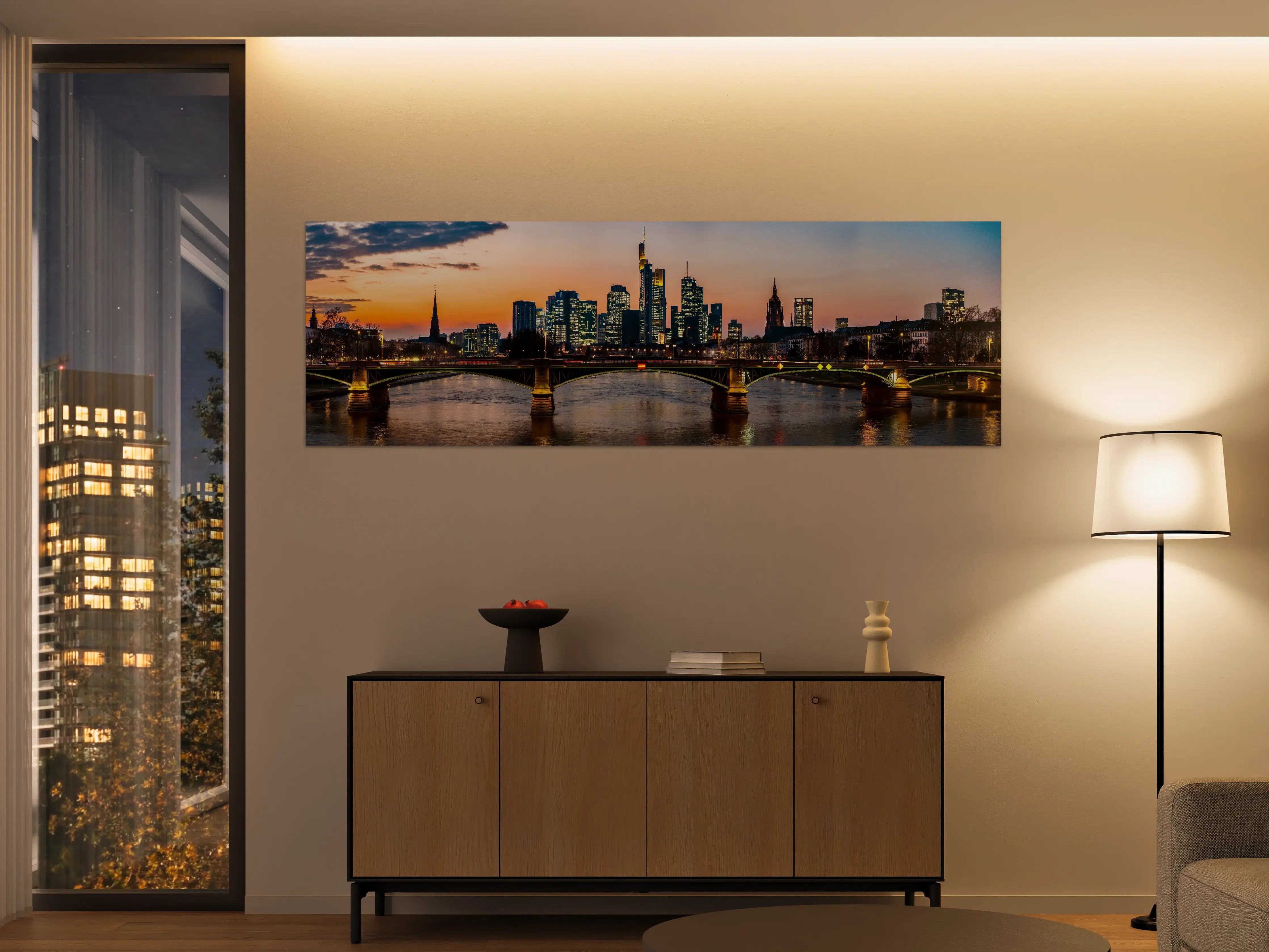 Große Wandbilder - Frankfurt Skyline Sonnenuntergang