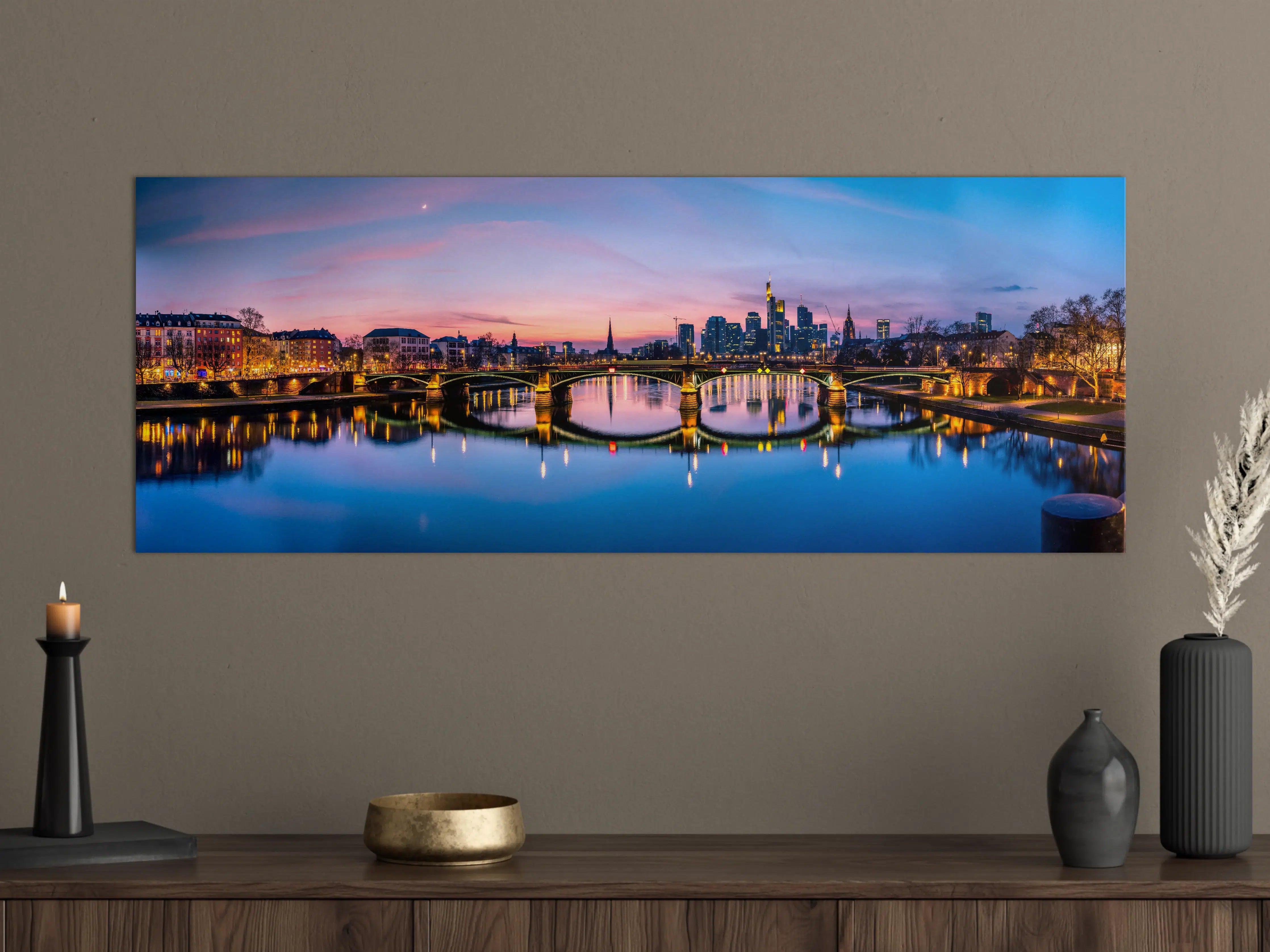 Große Wandbilder - Frankfurt Skyline Wasserspiegelung