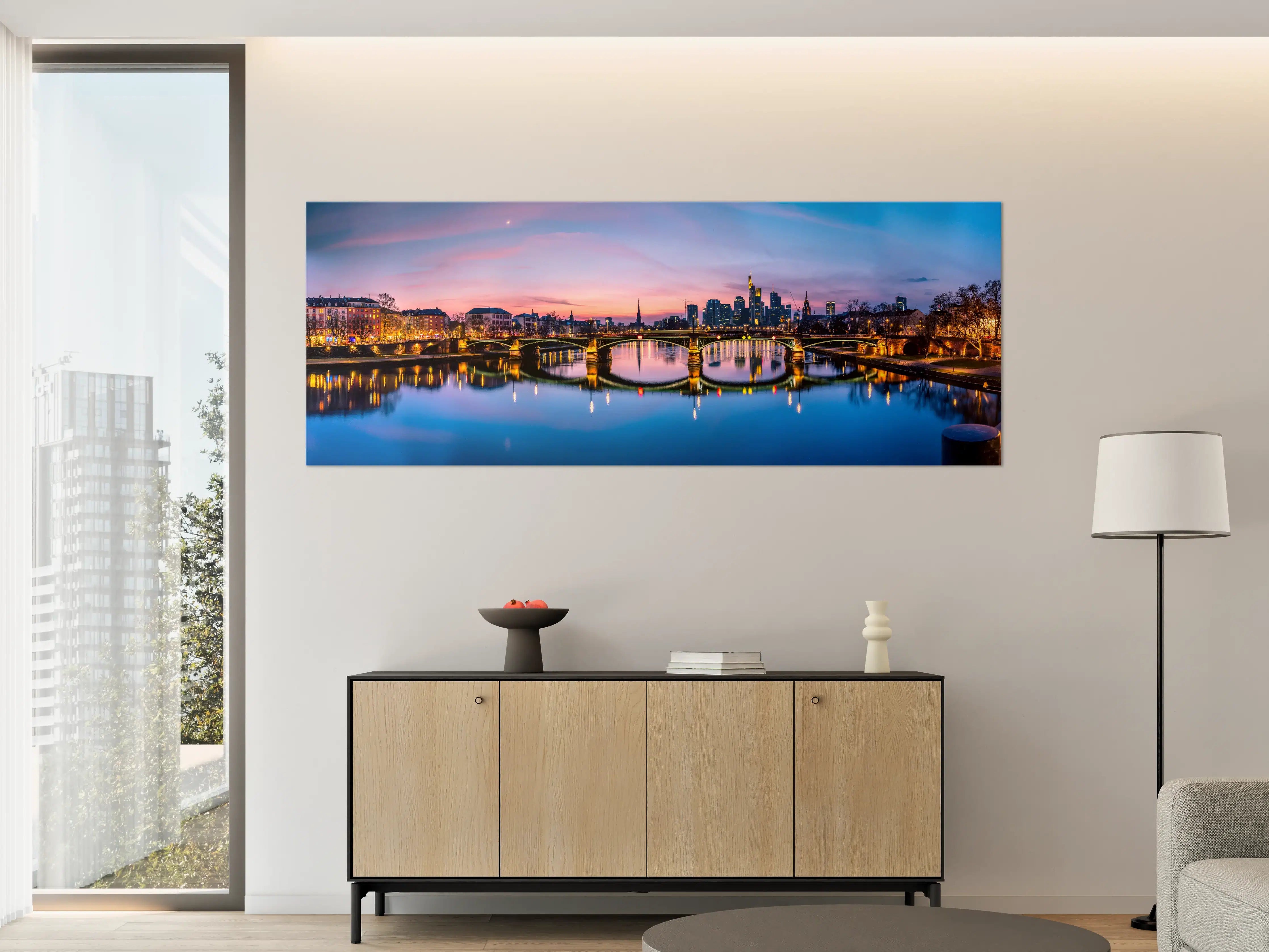 Große Wandbilder - Frankfurt Skyline Wasserspiegelung