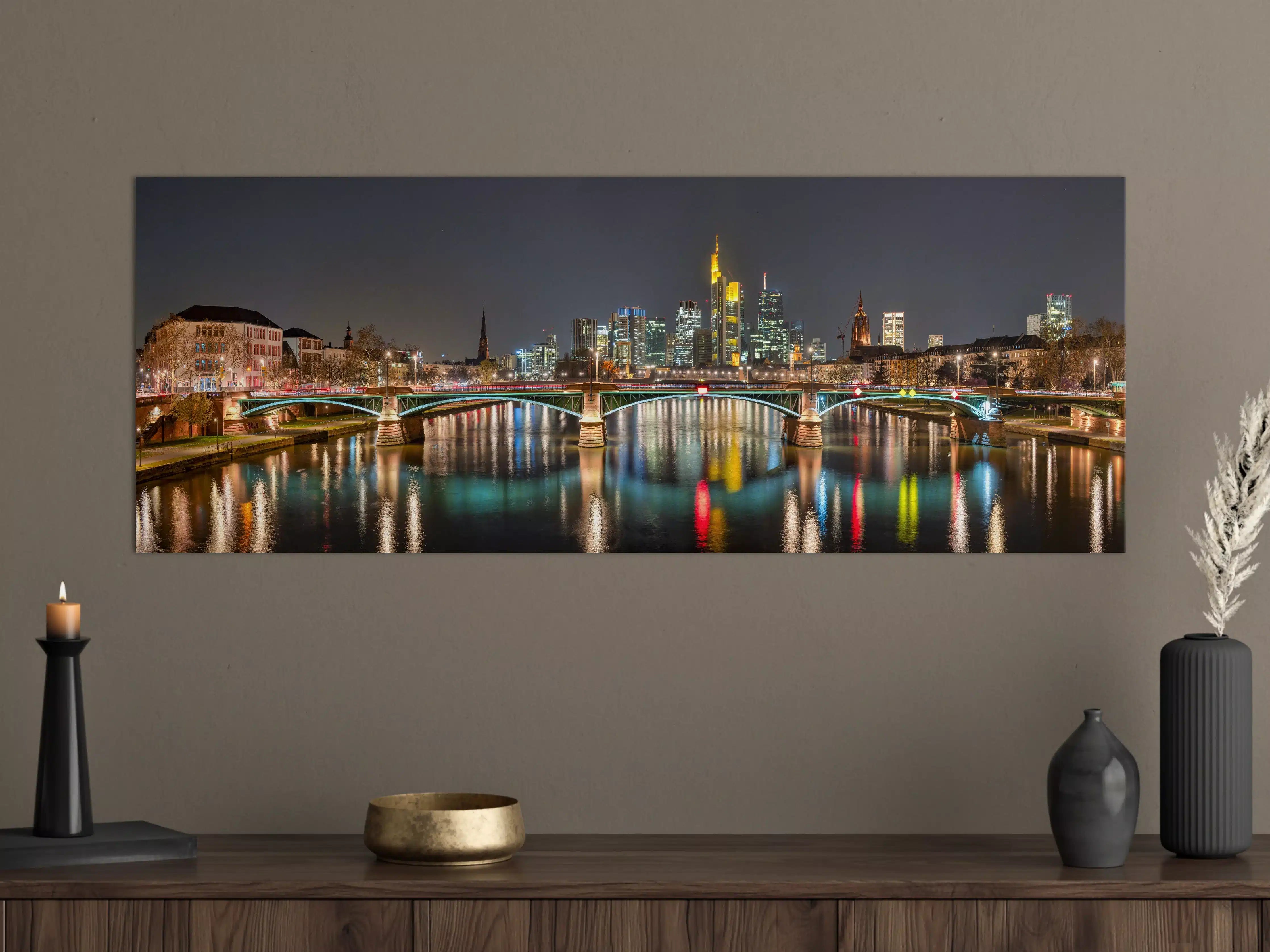 Große Wandbilder - Frankfurt Skyline bei Nacht