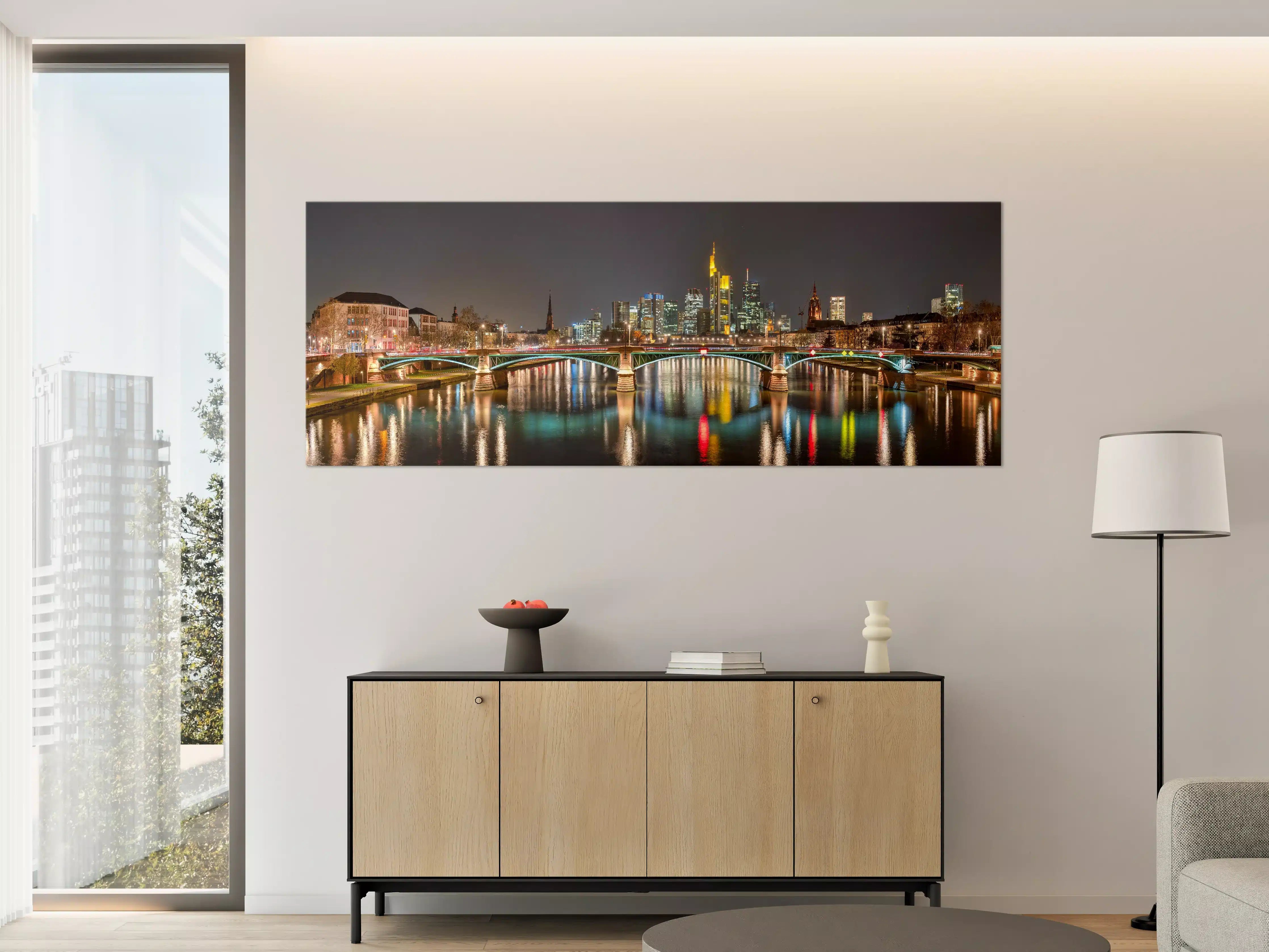 Große Wandbilder - Frankfurt Skyline bei Nacht
